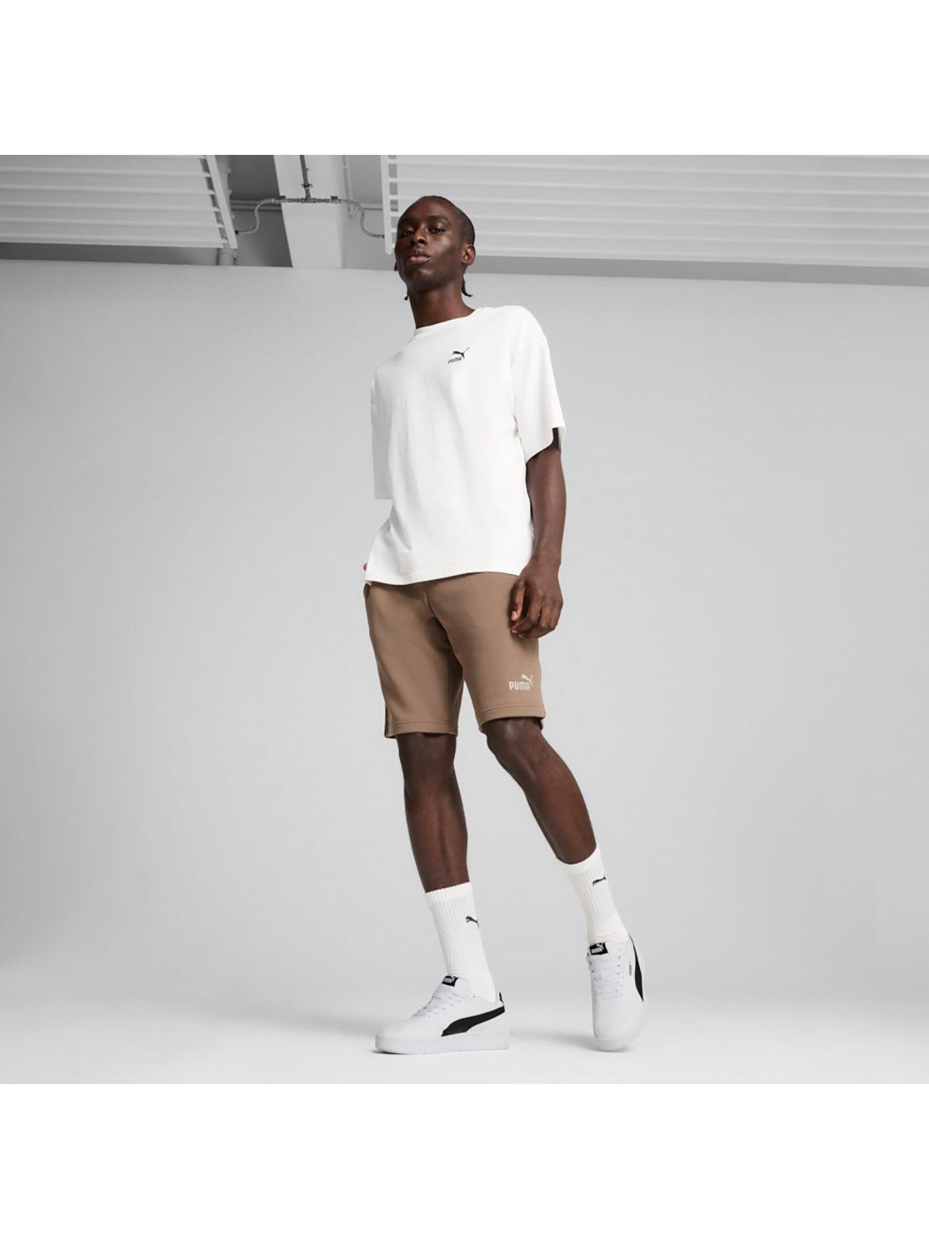  image of puma-mens-essential-no-1-10-inch-logo-shorts-beige