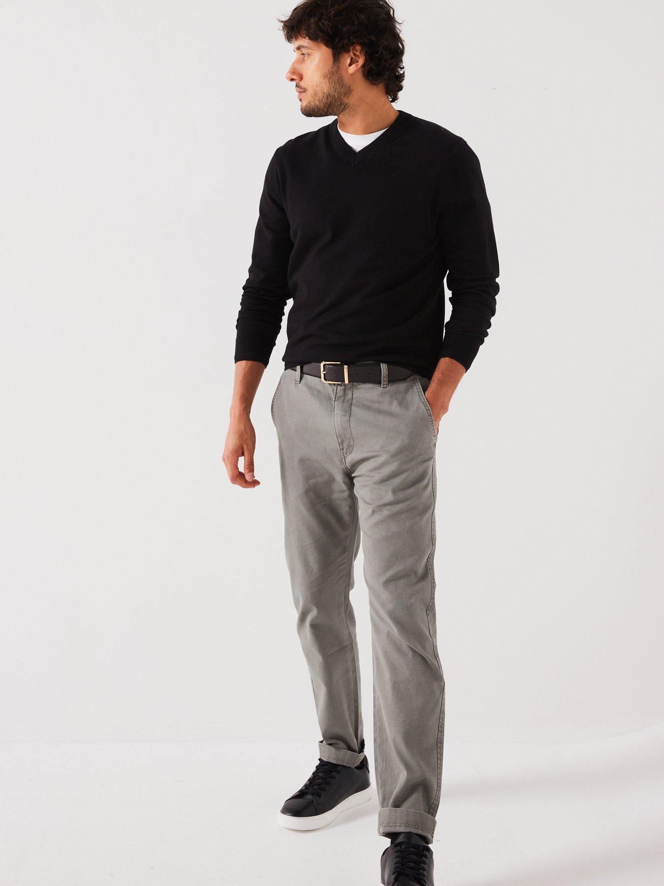  image of everyday-cotton-rich-v-neck-knitted-jumper-black