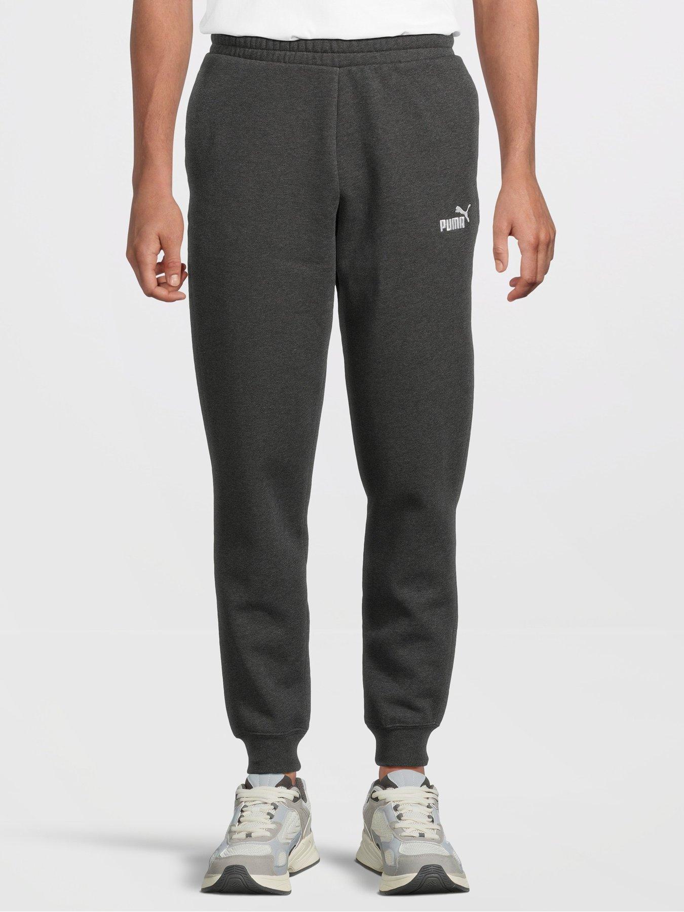 Puma Mens Essential No Logo Sweatpants Dark Gray Heather