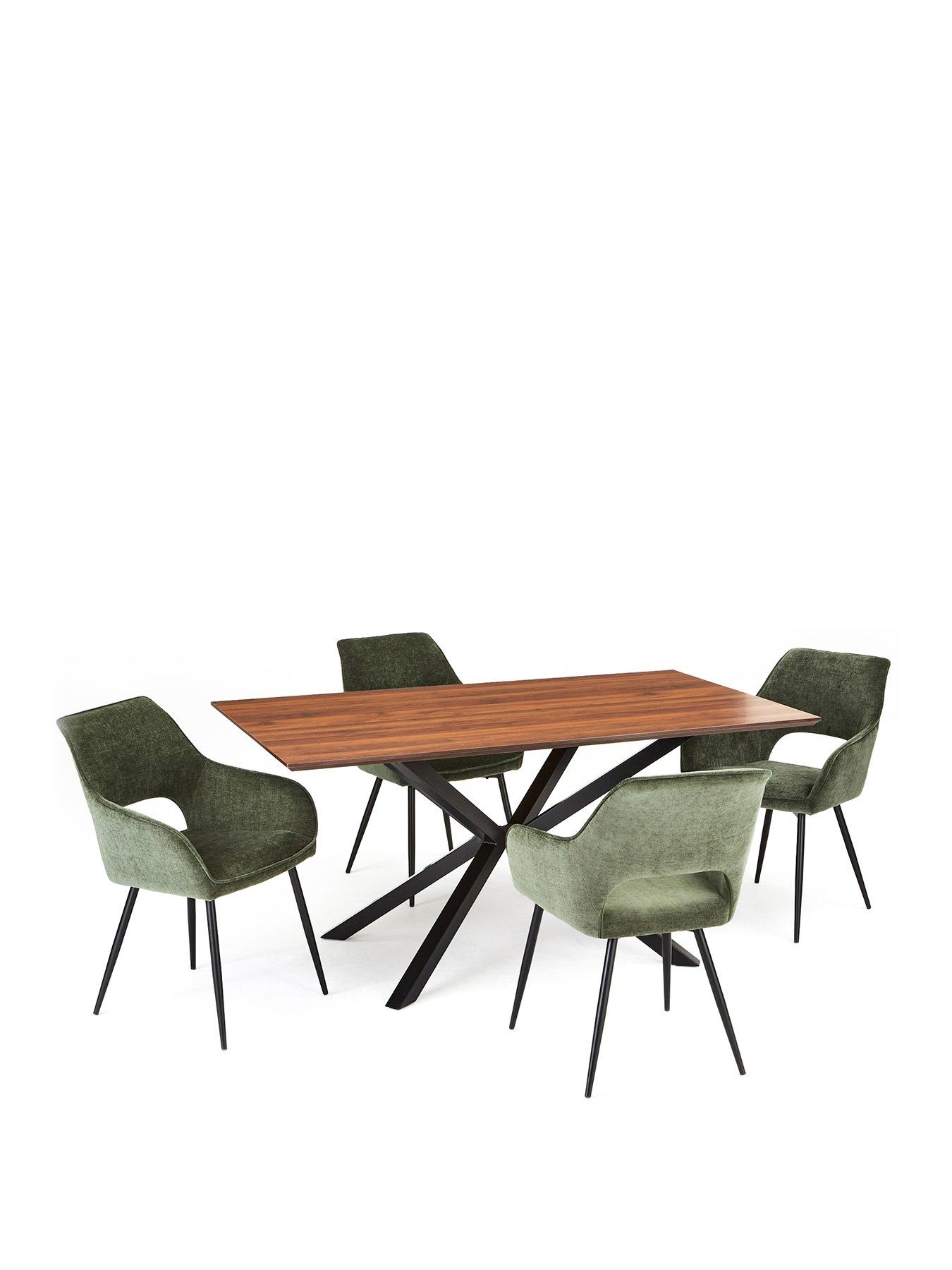 stillFront image of very-home-chopstick-160-cm-rectangle-wood-top-table-nbsp4-sheldonnbspdining-chairs-browngreen