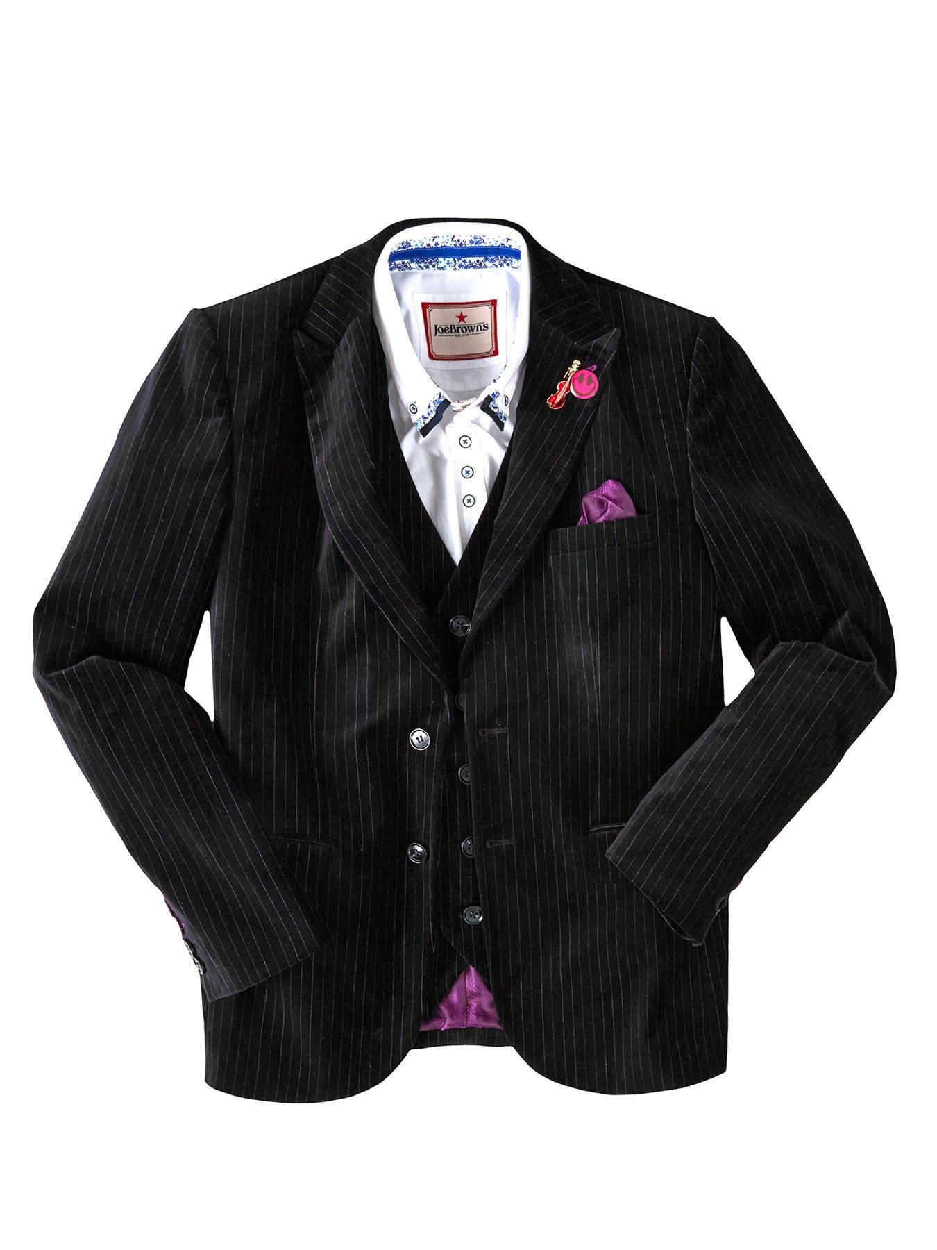 Image 6 of 6 of Joe Browns Edgy Velvet Pinstripe Blazer - Black