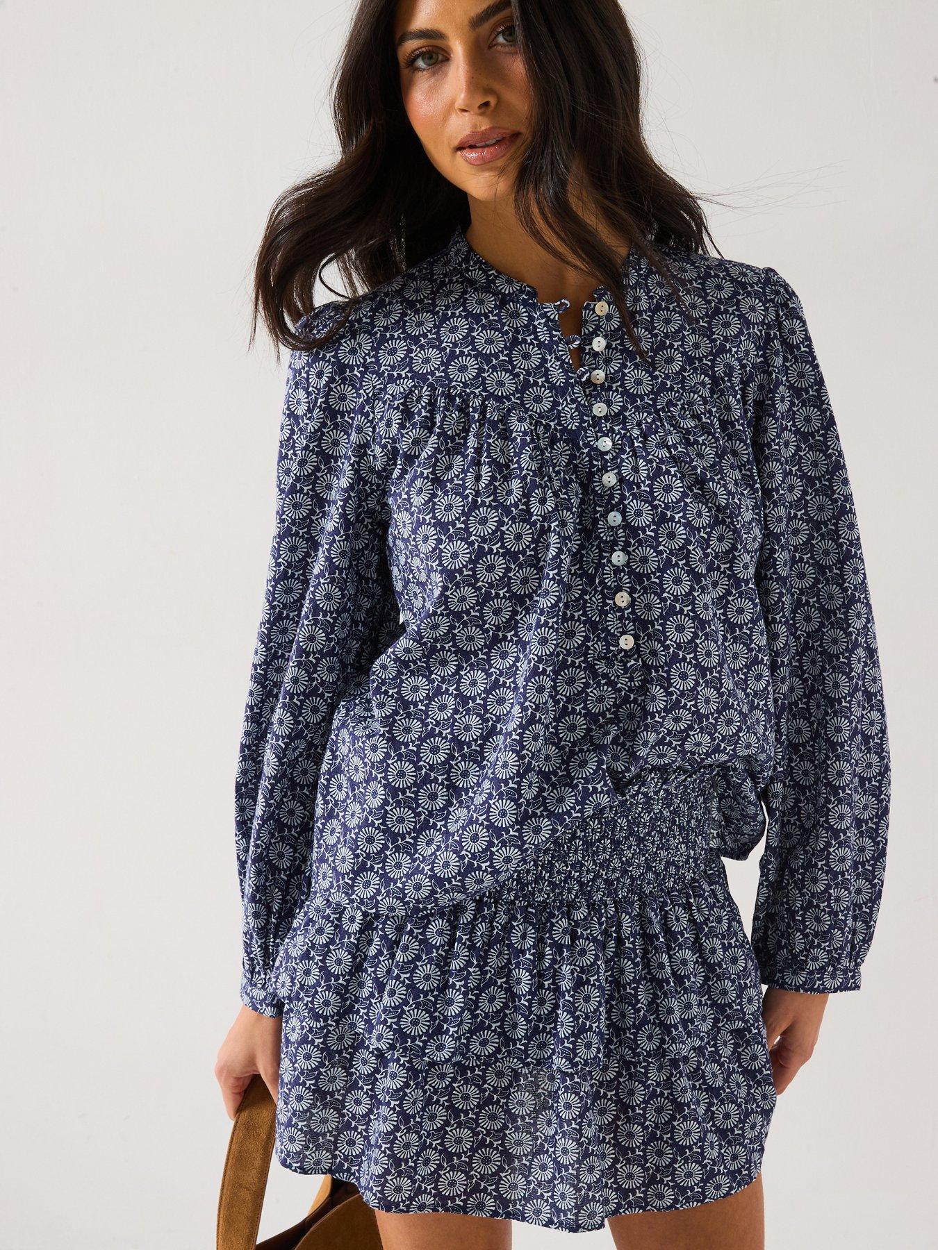  image of v-by-very-printed-blouse-co-ord