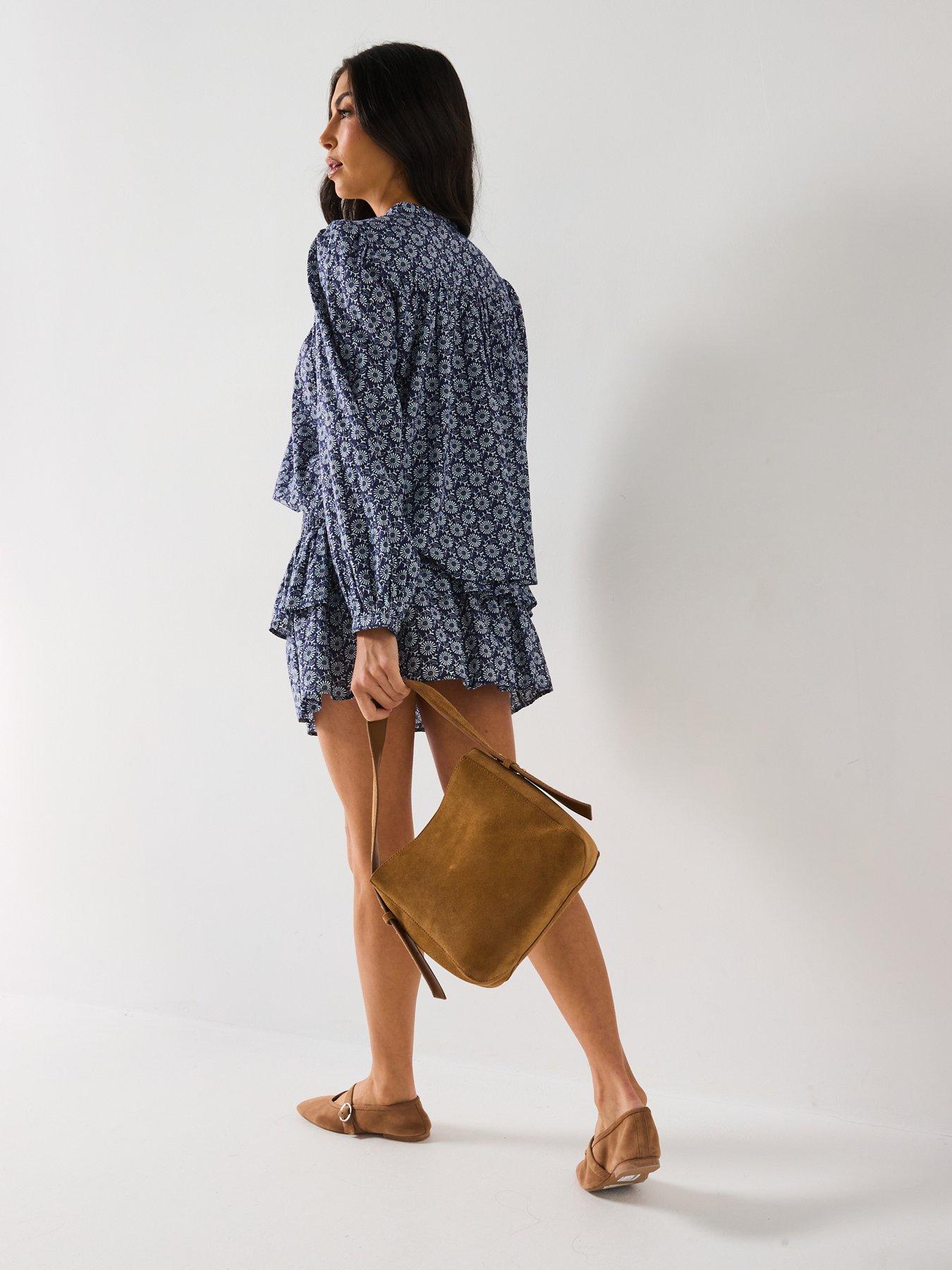  image of v-by-very-printed-blouse-co-ord