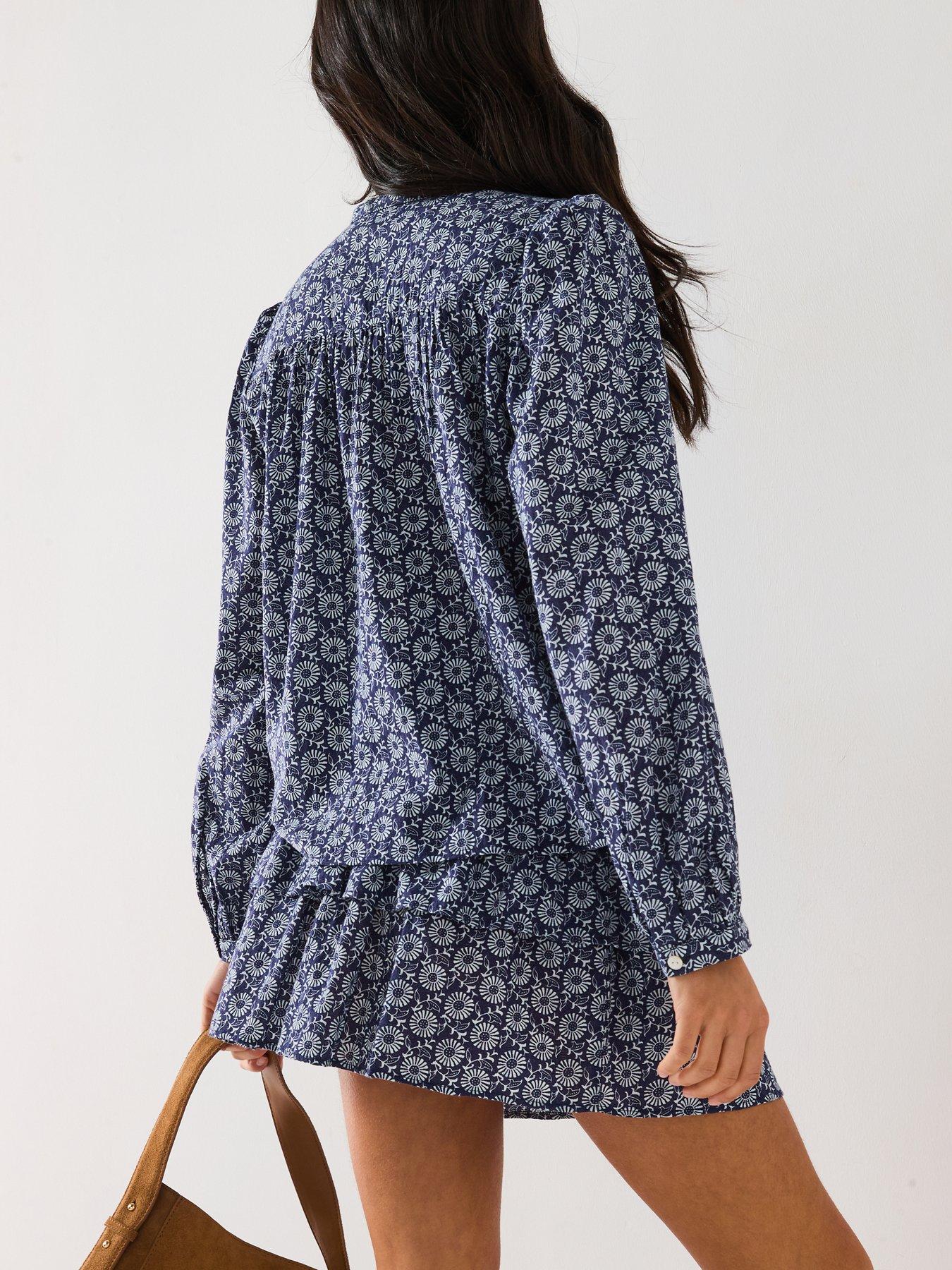  image of v-by-very-printed-blouse-co-ord