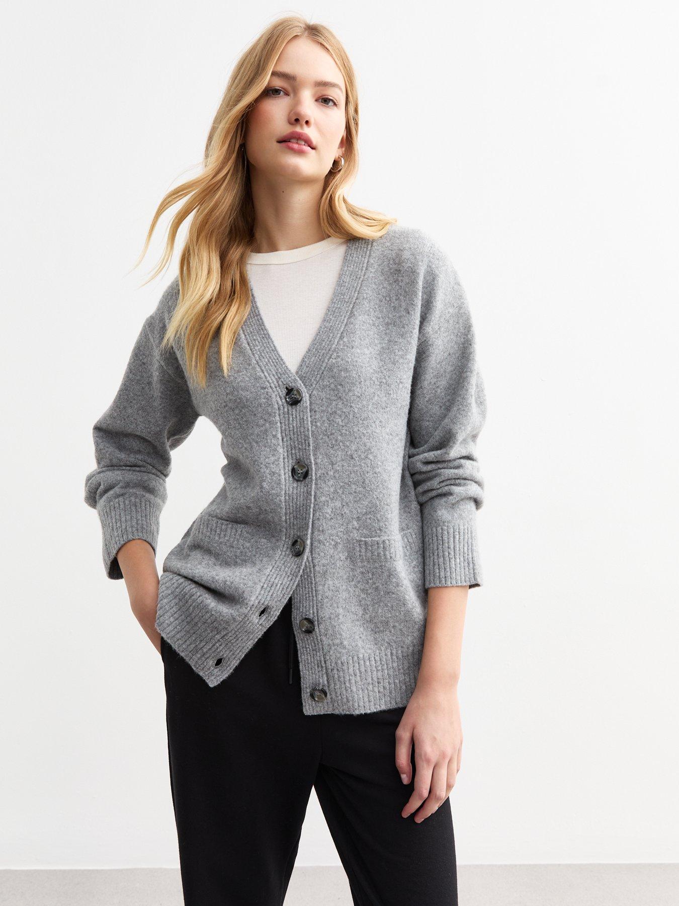 5112003 Grey-Blue Button Cardigan