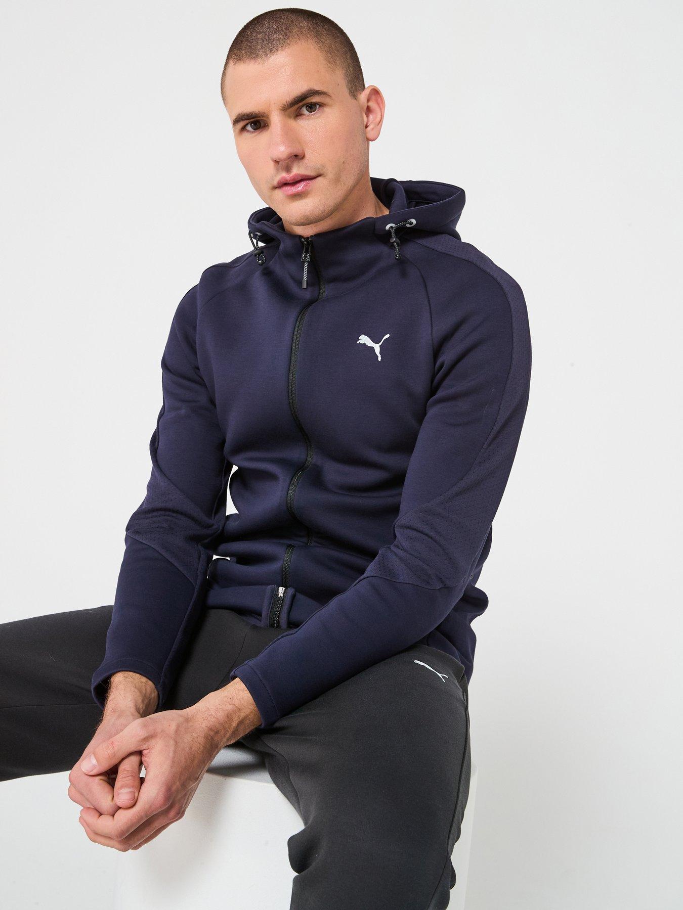  image of puma-mens-evostripe-full-zip-hoodie-navy