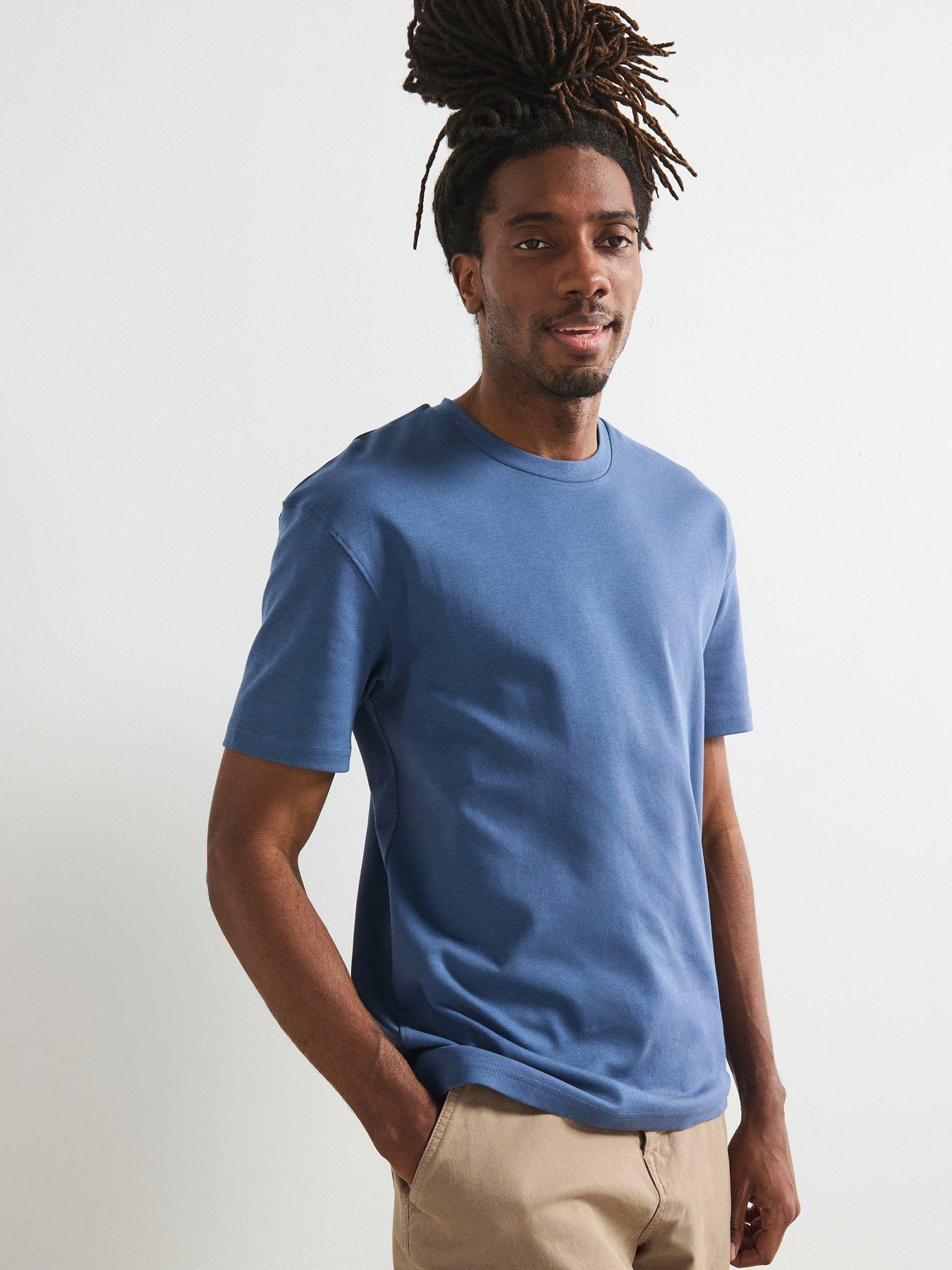  image of very-man-relaxed-fit-interlock-t-shirt-blue
