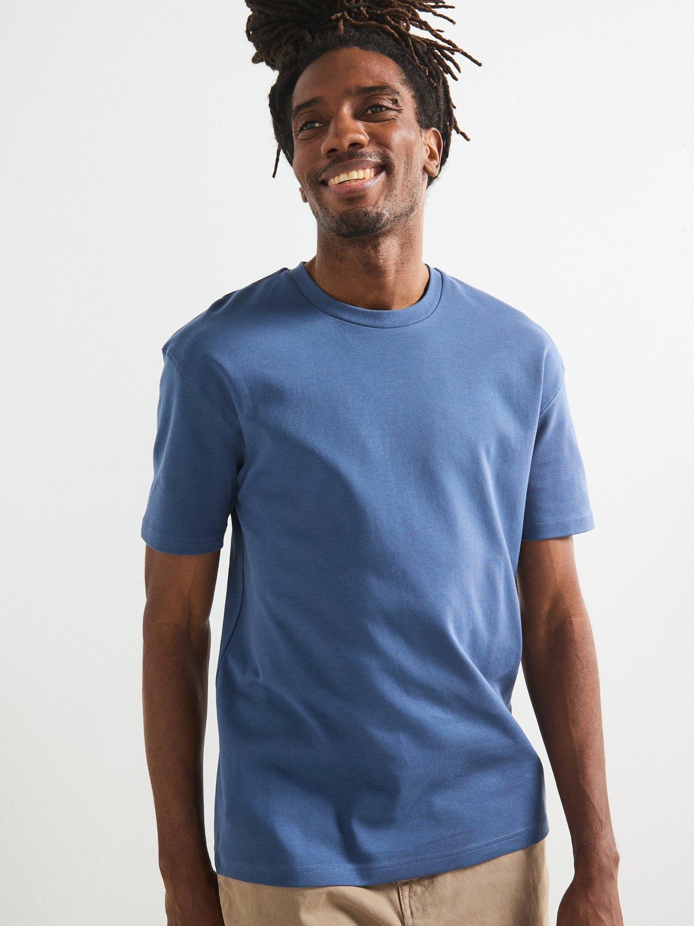  image of very-man-relaxed-fit-interlock-t-shirt-blue