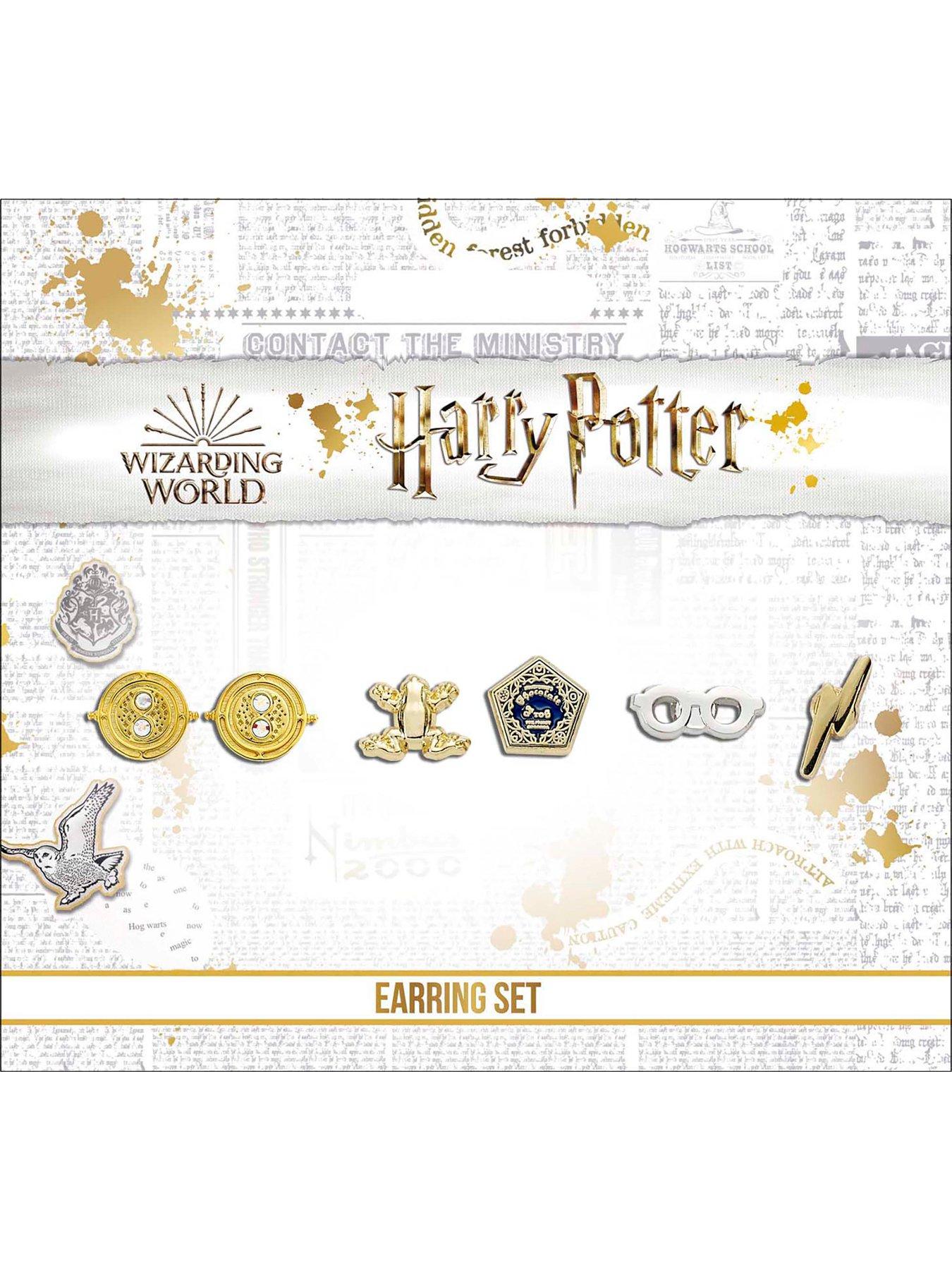 Image 2 of 2 of Harry Potter Stud Earring Set Time Turner/Chocolate Frog/Glasses &amp; Lightning Bolt