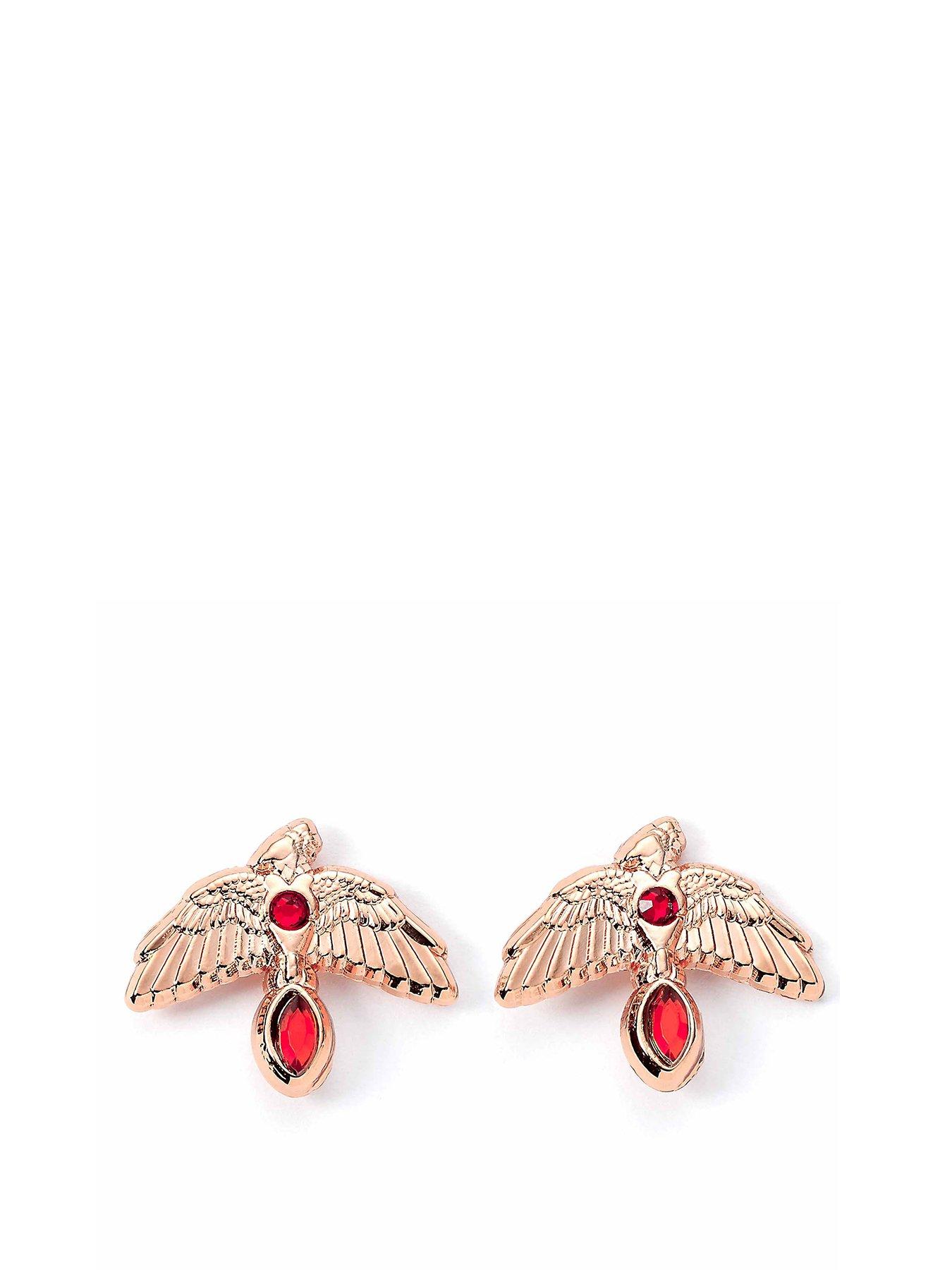 harry-potter-fawkes-rose-gold-tone-stud-earrings