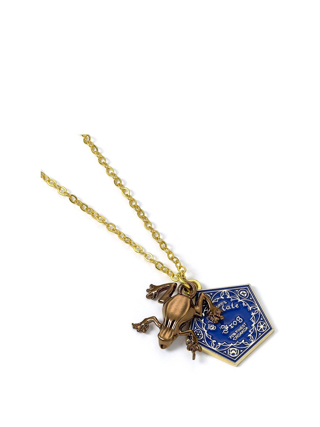 Image 1 of 4 of Harry Potter Chocolate Frog Necklace Gold Coloured