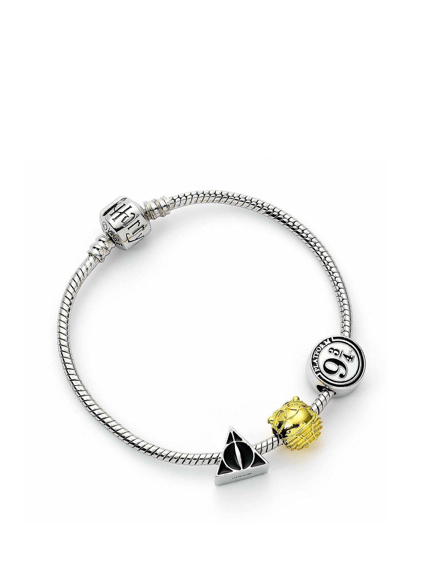 undefined Silver colour Bracelet with Three Bead Charms Silver