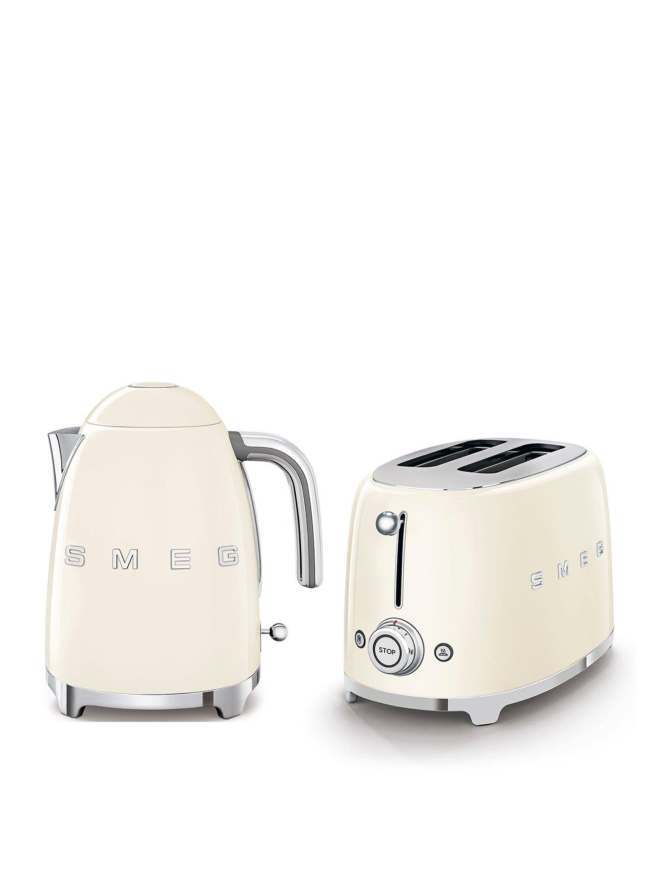 undefined 50's Style Kettle and 2 Slice Toaster, Cream