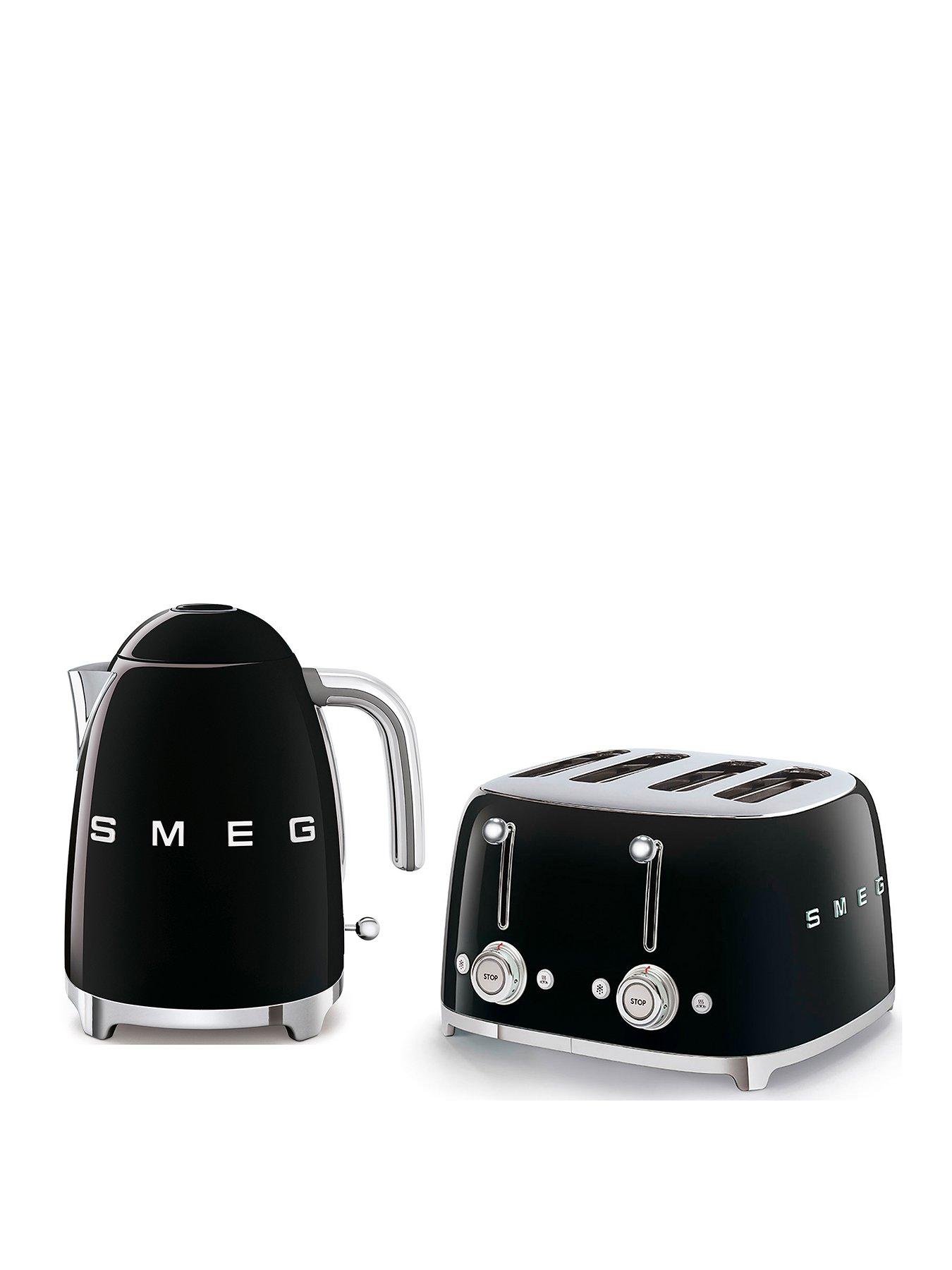 undefined 50's Style Kettle KLF03BLUK and 4-Slice Toaster - Black