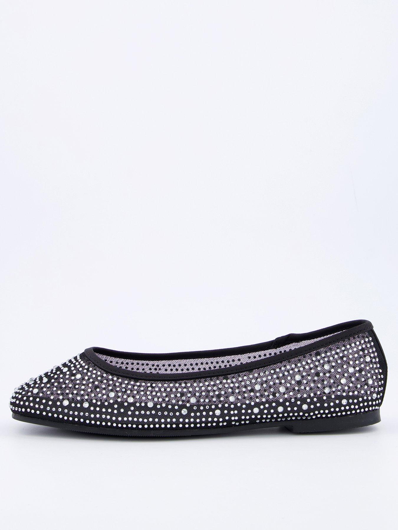undefined Extra Wide Fit Mesh Ballerina - Black