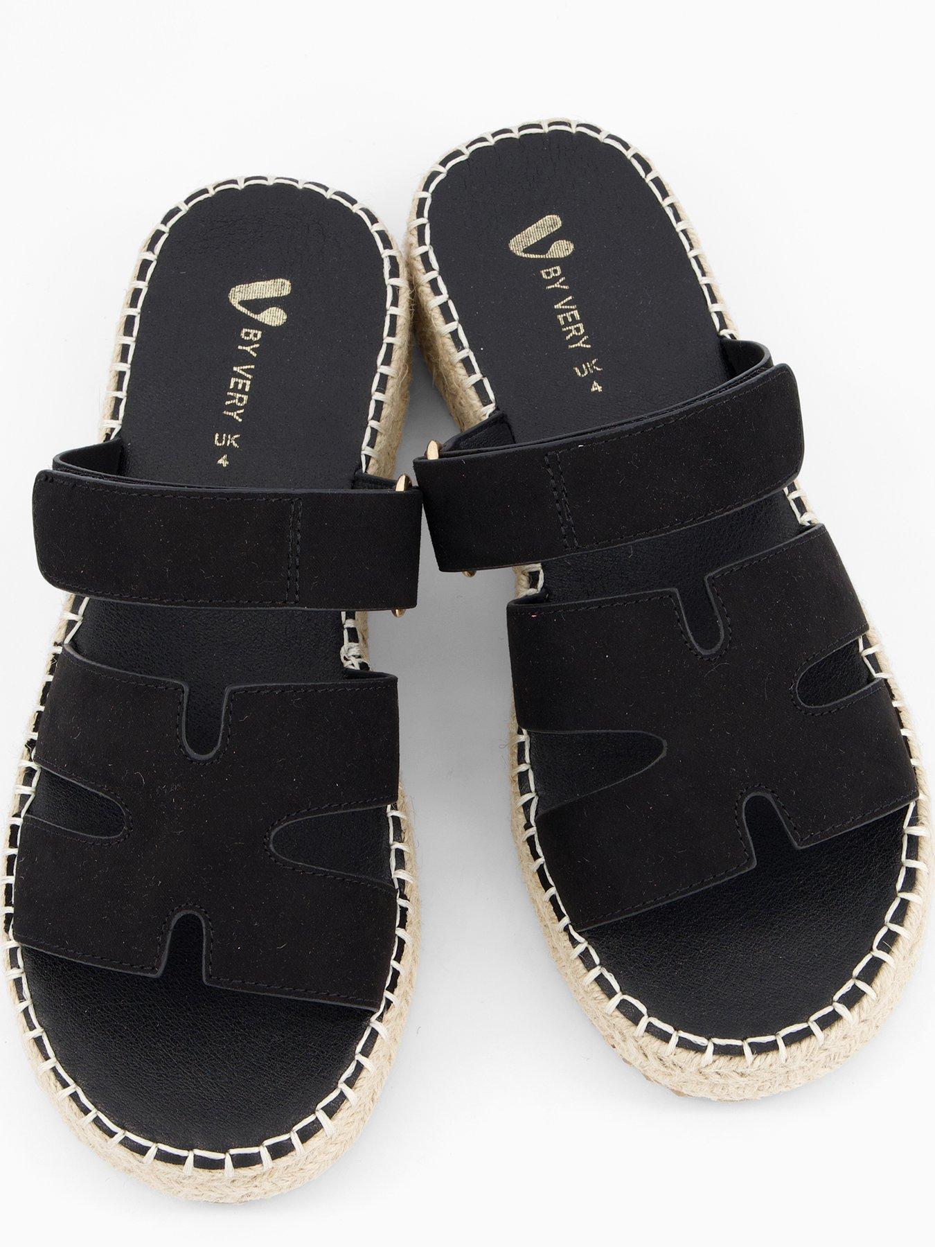 Image 3 of 6 of V by Very Extra Wide Fit Flat Espadrille Sandal - Black