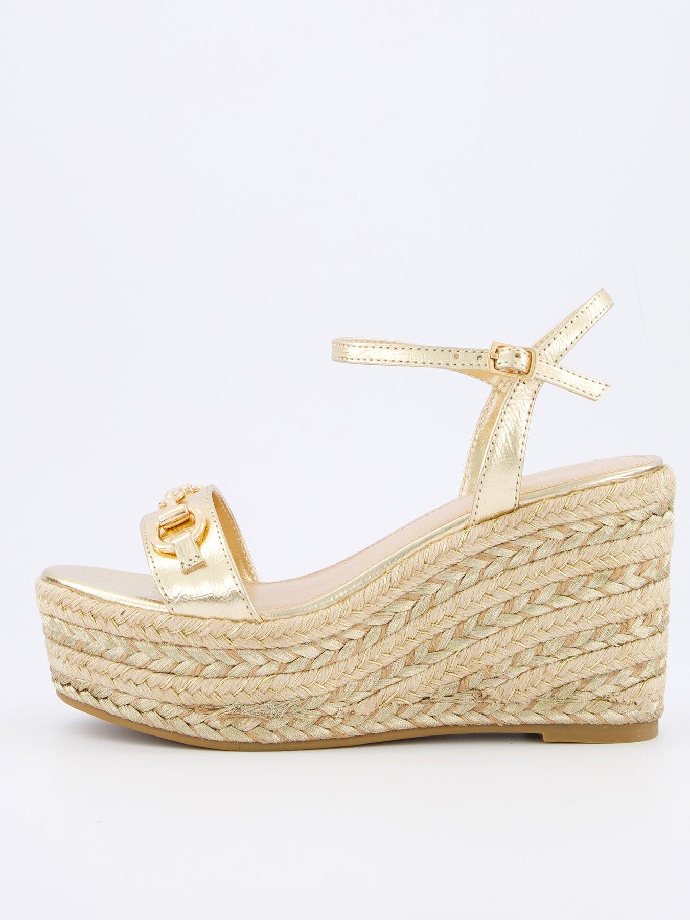 gold dress wedges St.Tropez Wedge