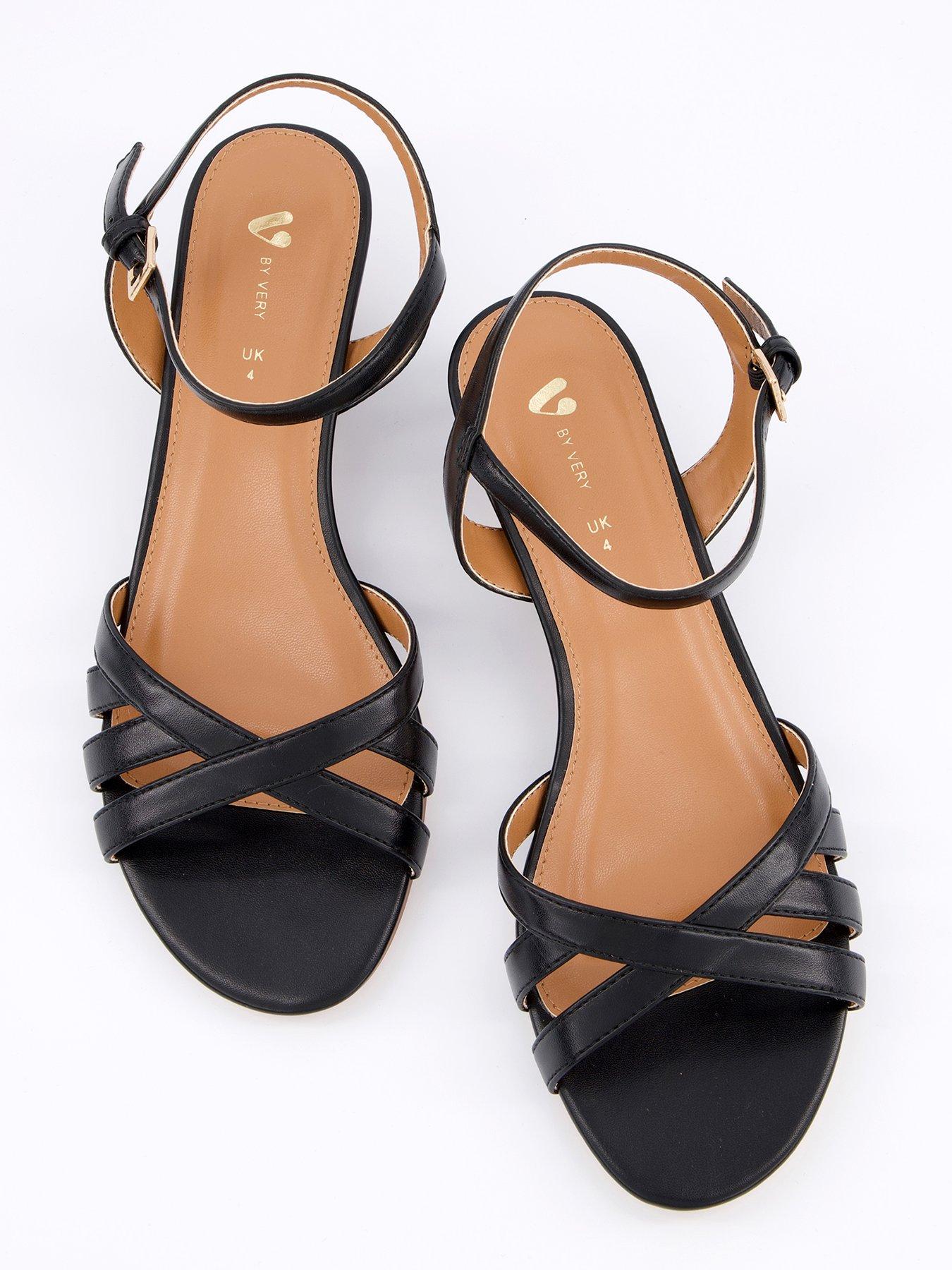  image of v-by-very-strappy-slither-wedge-sandals-black