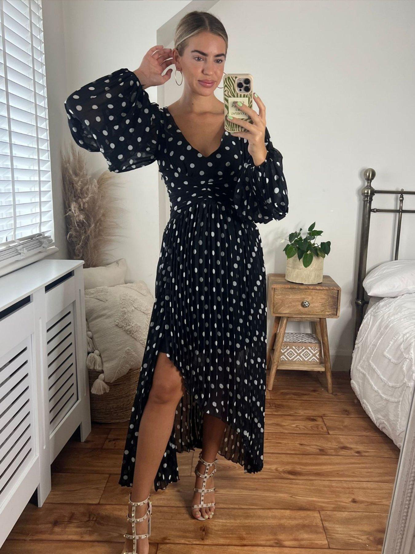 front image of style-cheat-toni-spotted-midi-dress-multi