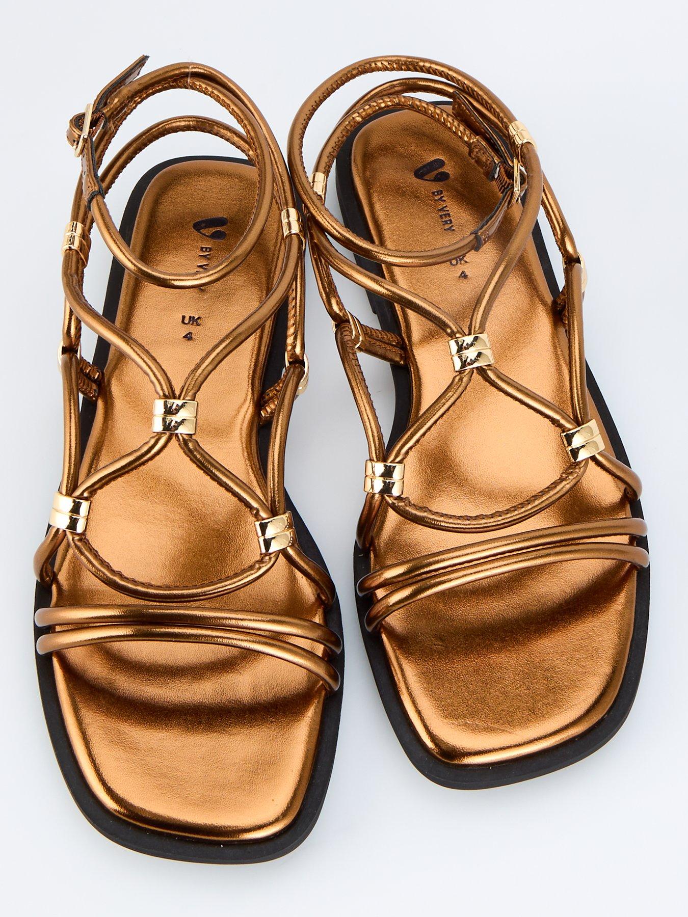  image of v-by-very-strappy-sandals-bronze