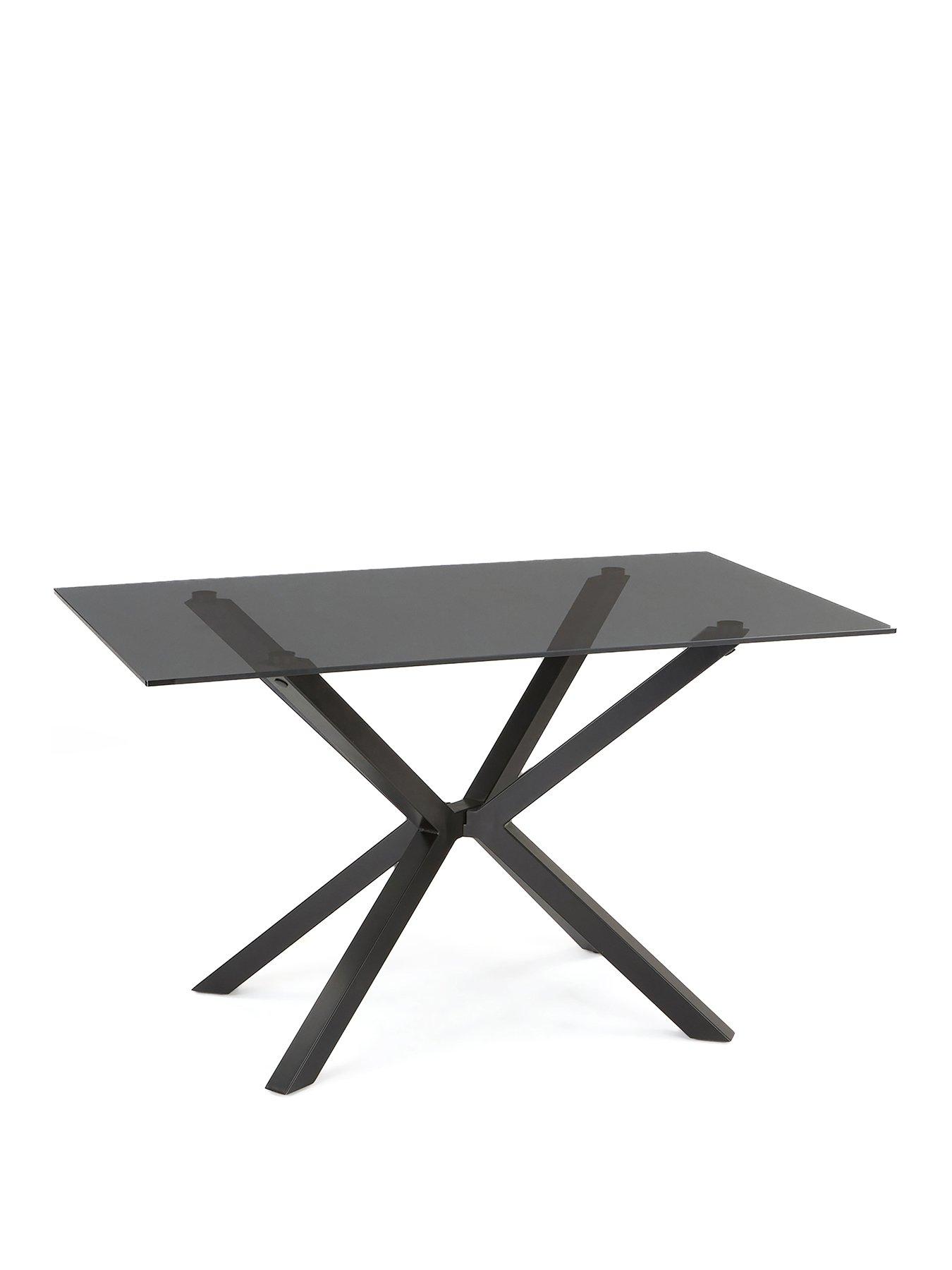 Image 3 of 6 of The Very Collection Chopstick Black 130&nbsp;cm Rectangular Dining Table + 4 Marlow Rust Chairs