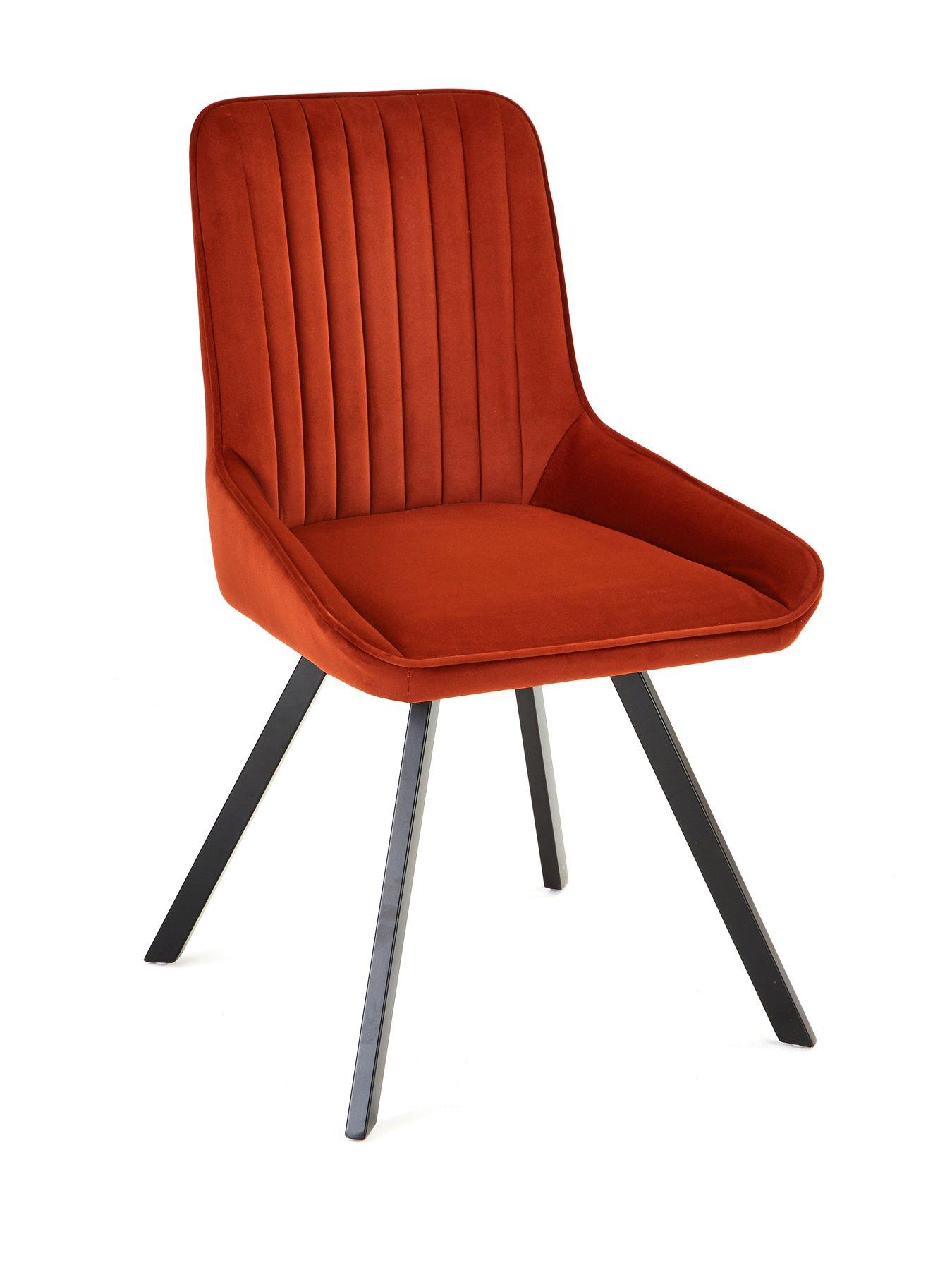 Image 4 of 6 of The Very Collection Chopstick Black 130&nbsp;cm Rectangular Dining Table + 4 Marlow Rust Chairs