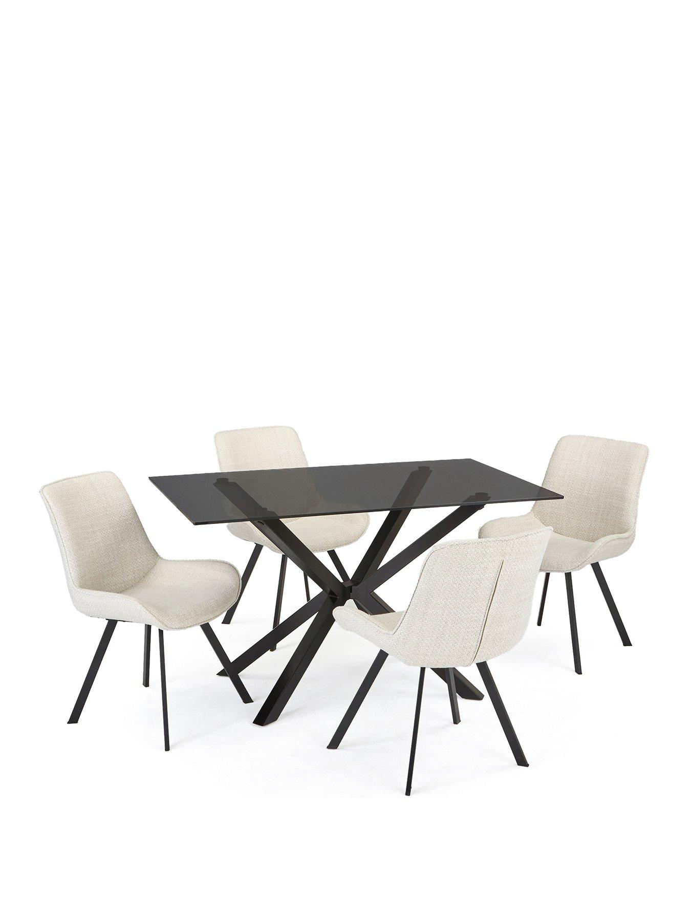 stillFront image of very-home-chopstick-black-130nbspcm-rectangular-dining-table-4-arabella-greynbspchairs