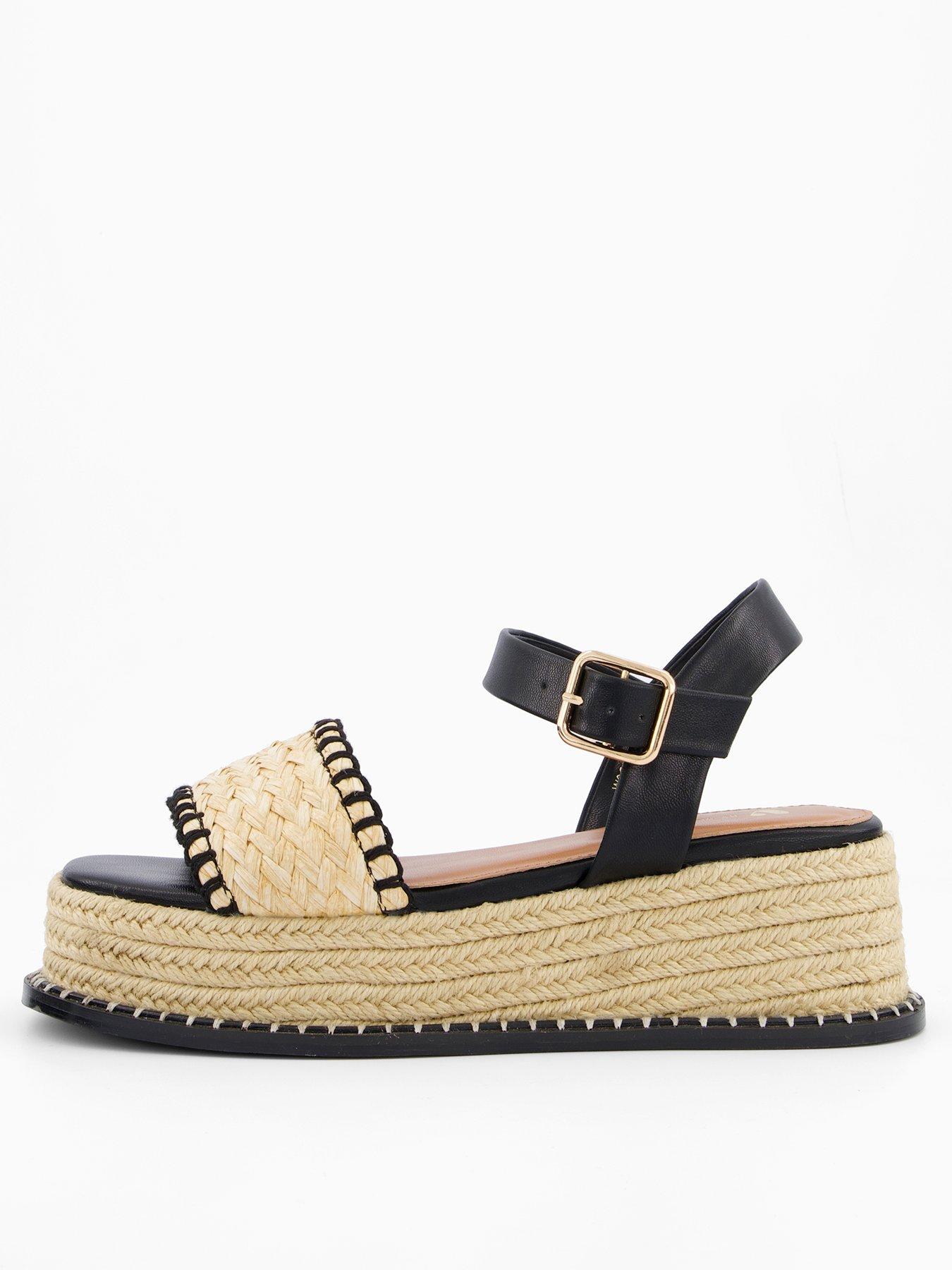  image of v-by-very-raffia-wedge-with-stitch-detail
