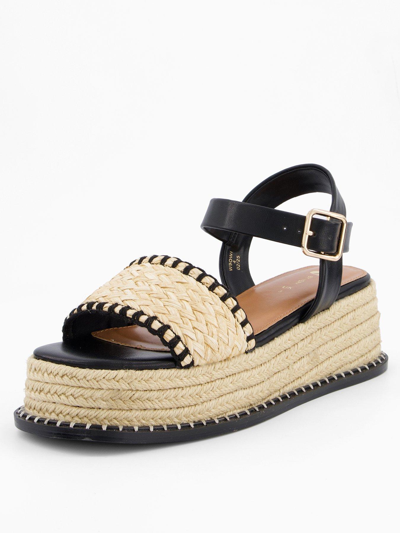  image of v-by-very-raffia-wedge-with-stitch-detail