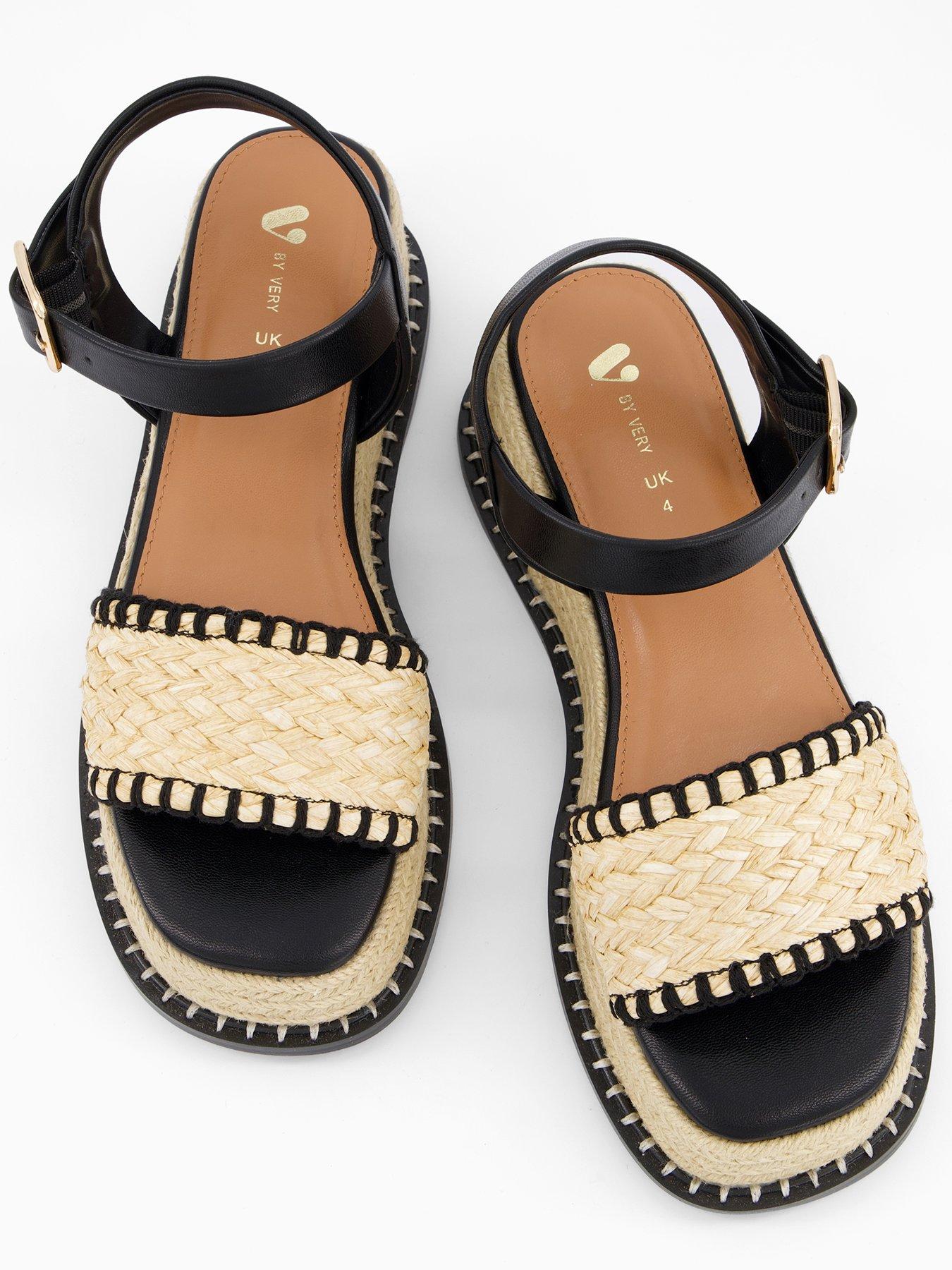  image of v-by-very-raffia-wedge-with-stitch-detail