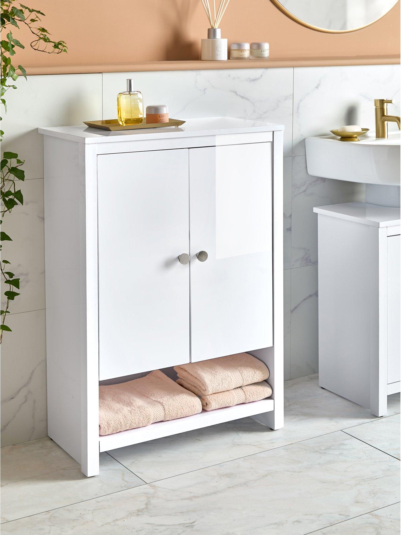 Image 1 of 7 of Very Home Bramford&nbsp;Low Bathroom Cabinet - White Gloss