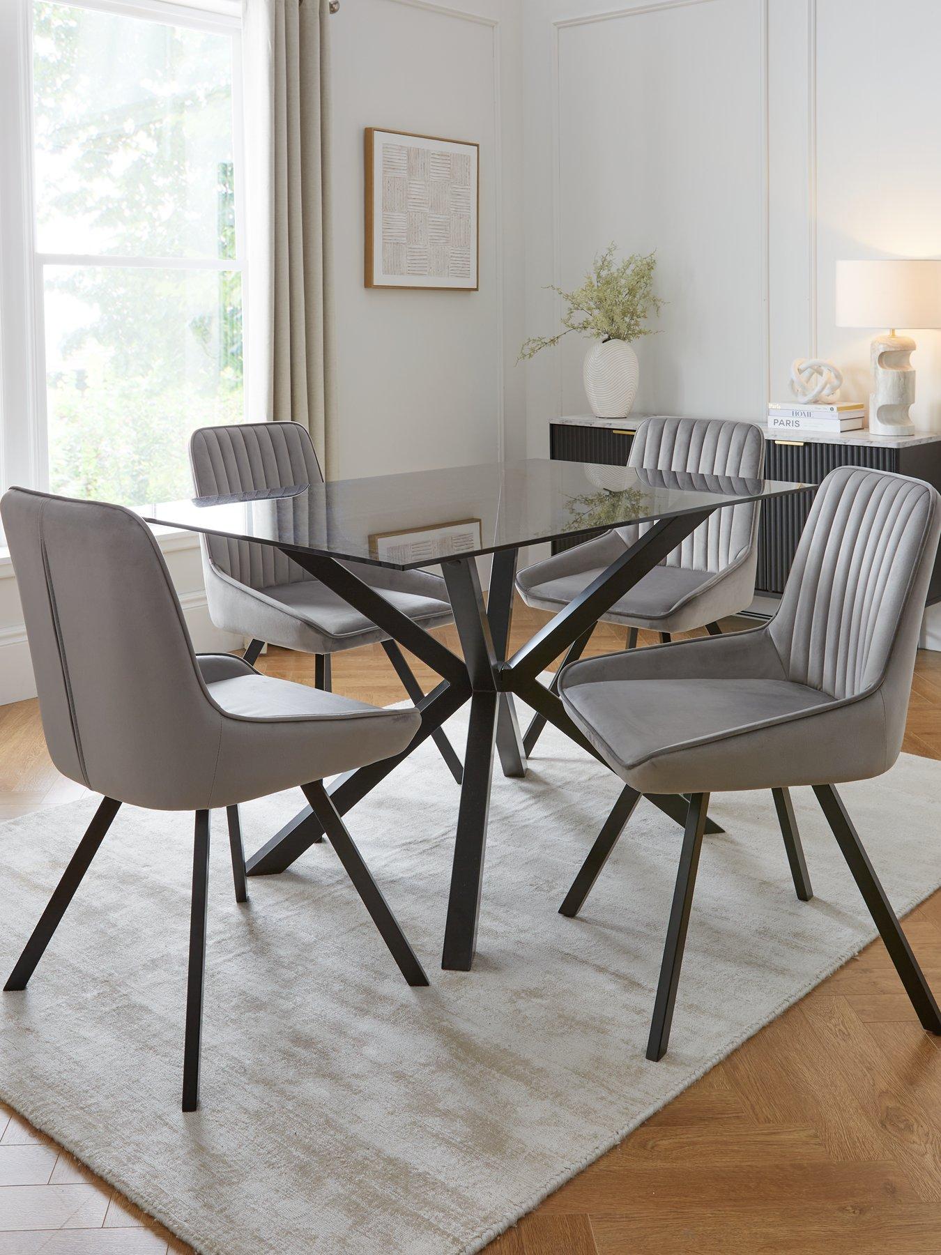 very-home-chopstick-black-130-cm-rectangular-dining-table-nbsp4-marlow-grey-chairs