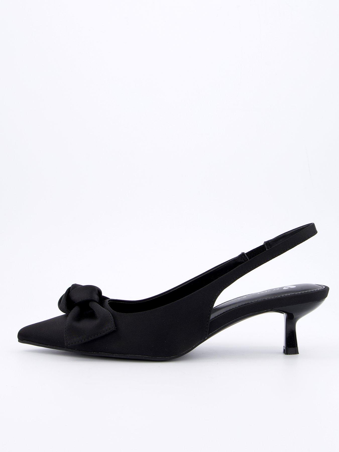 undefined Kitten Heel Shoes With Bow - Black