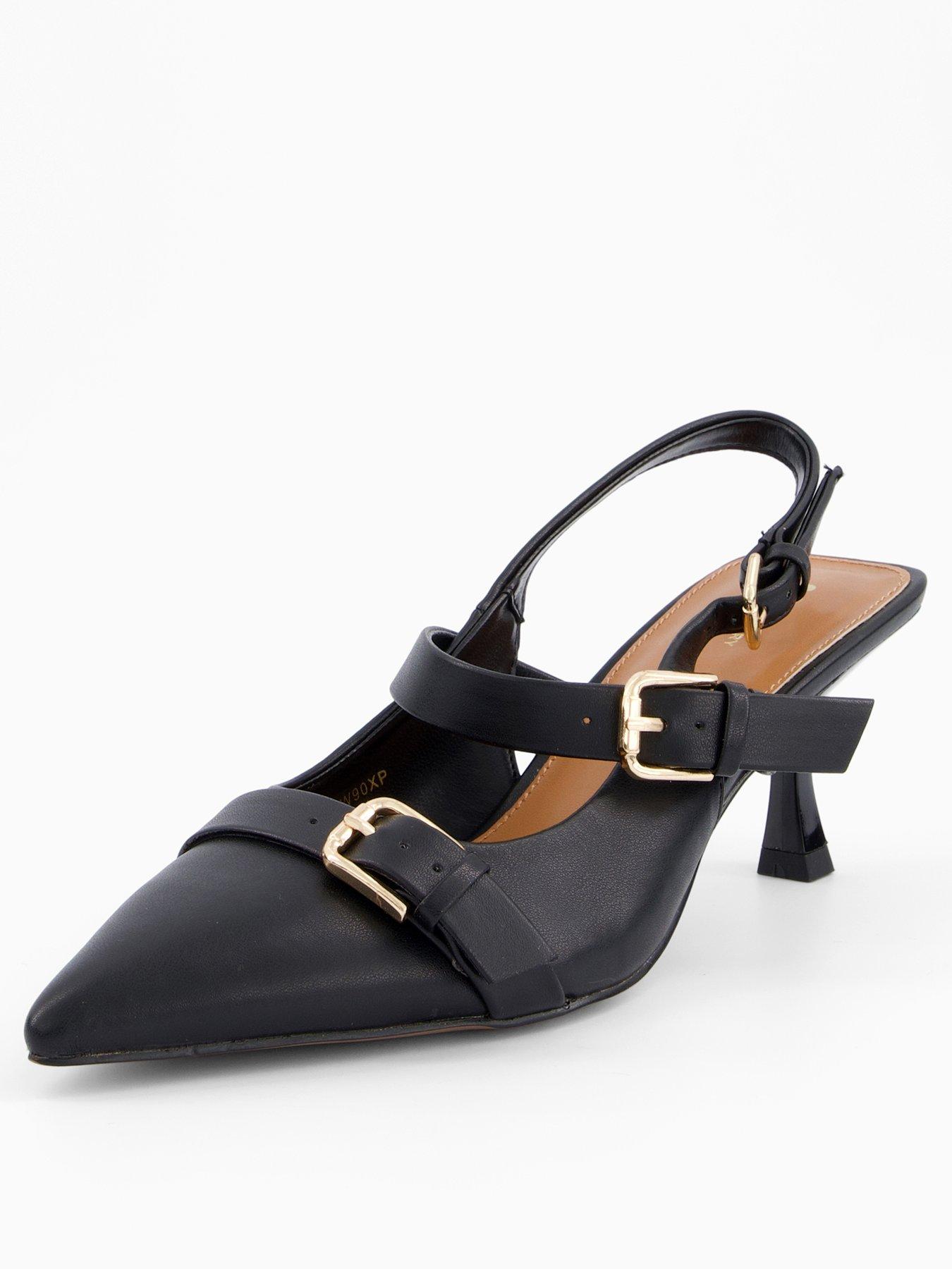  image of v-by-very-sling-back-heel-with-buckles-shoe