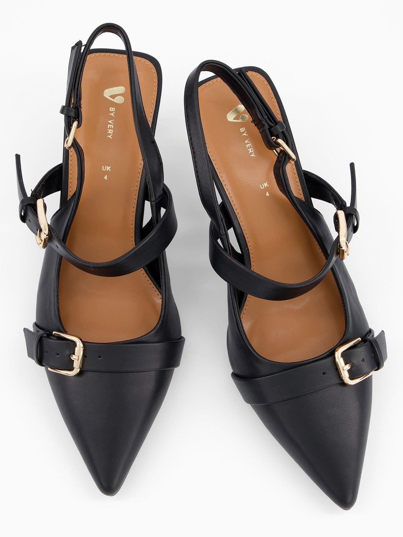  image of v-by-very-sling-back-heel-with-buckles-shoe