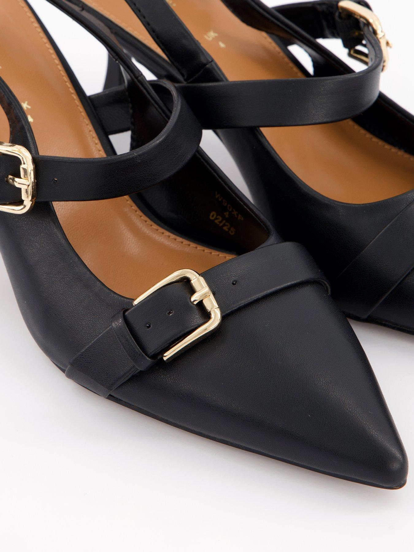  image of v-by-very-sling-back-heel-with-buckles-shoe