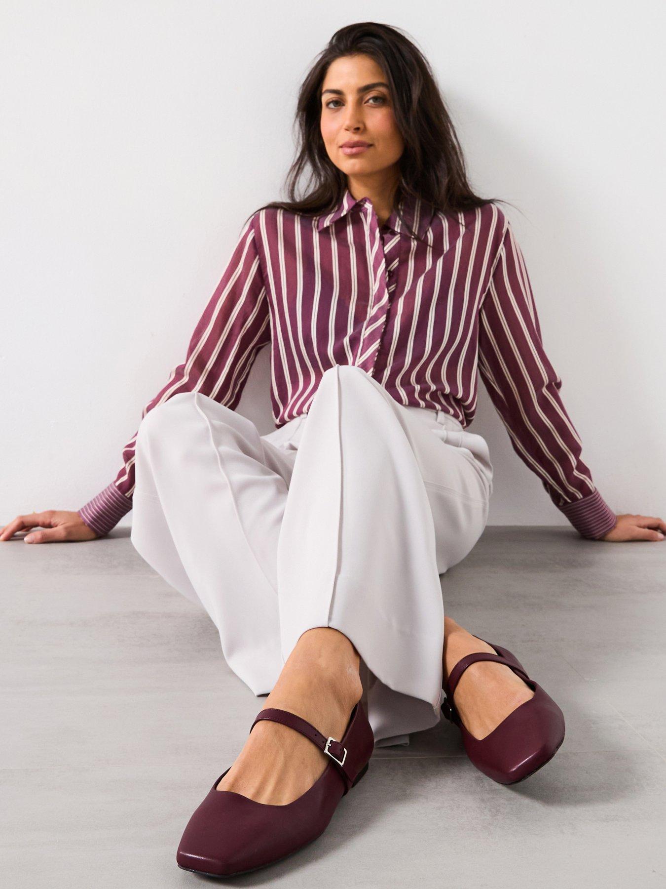  image of v-by-very-square-toe-ballerina-burgundy