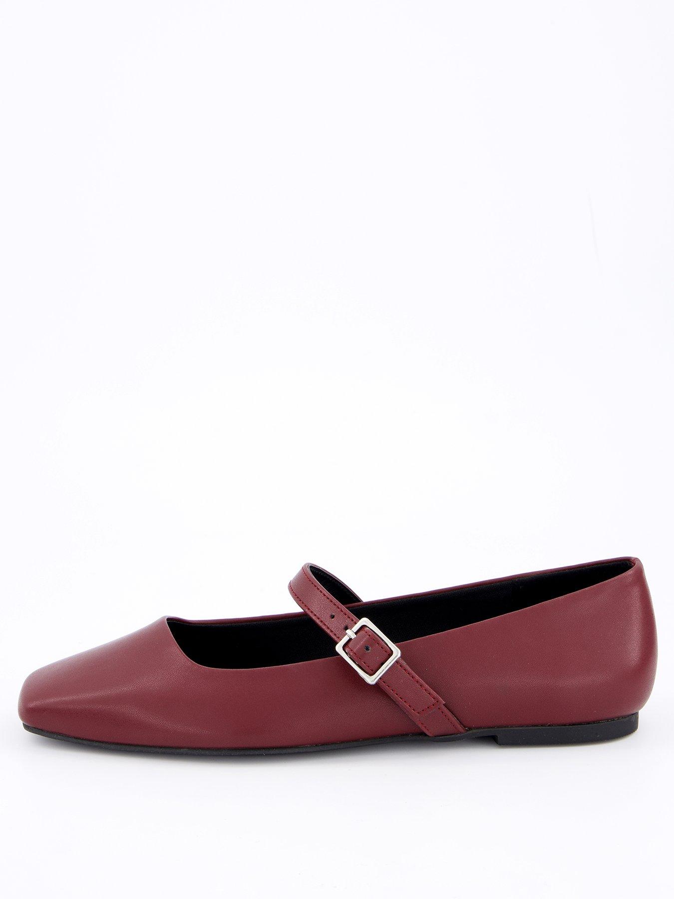  image of v-by-very-square-toe-ballerina-burgundy