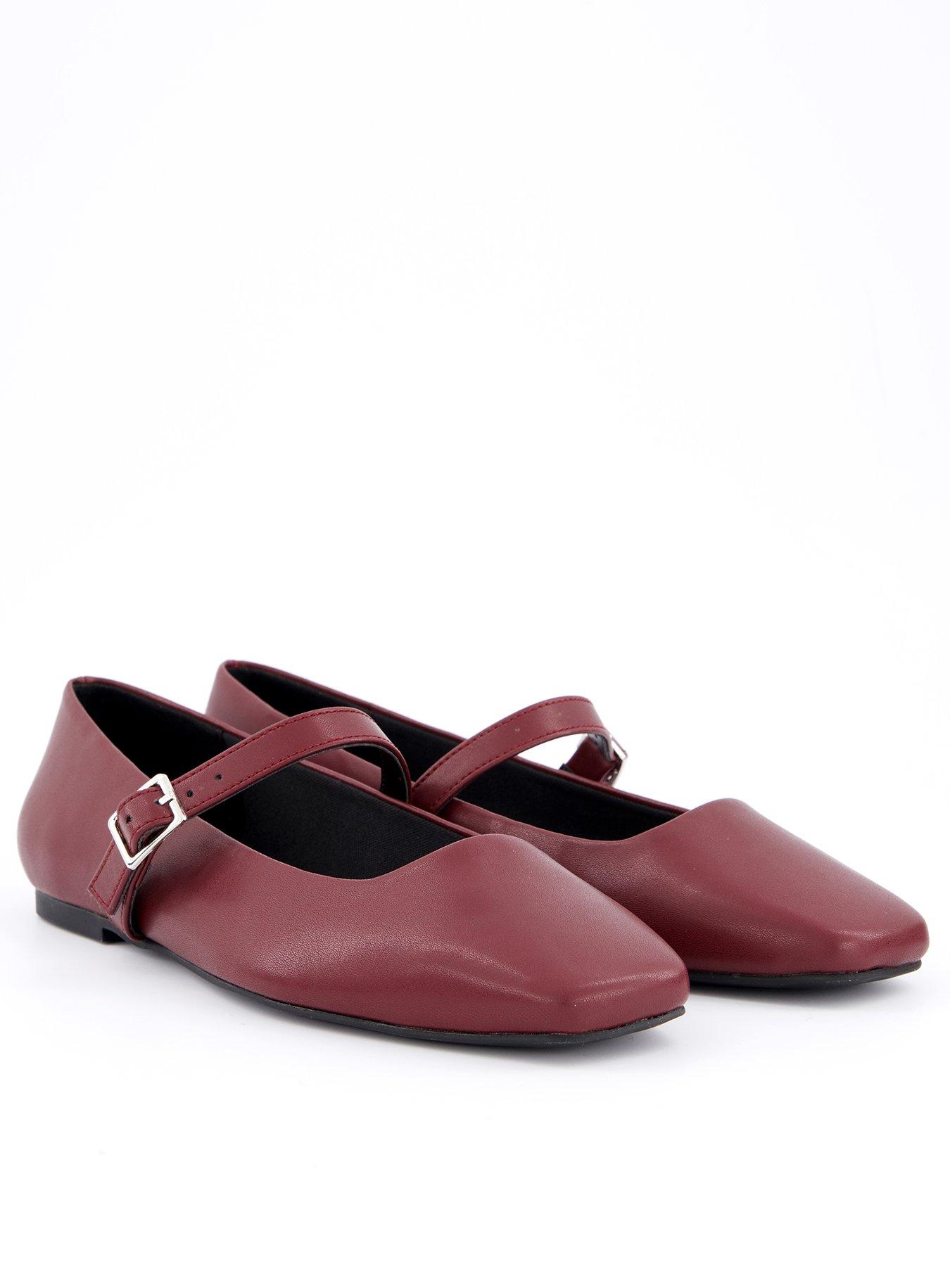  image of v-by-very-square-toe-ballerina-burgundy