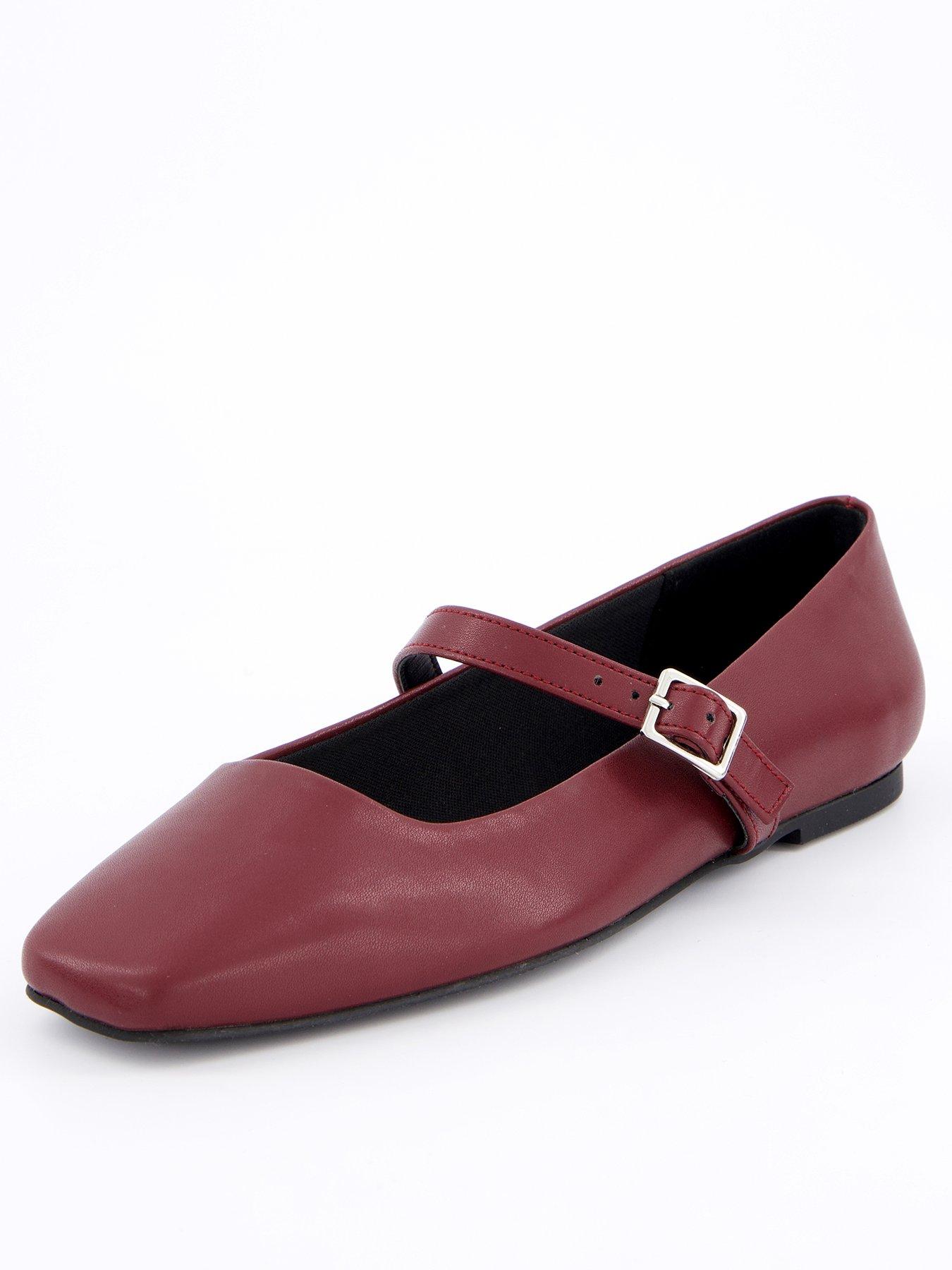  image of v-by-very-square-toe-ballerina-burgundy