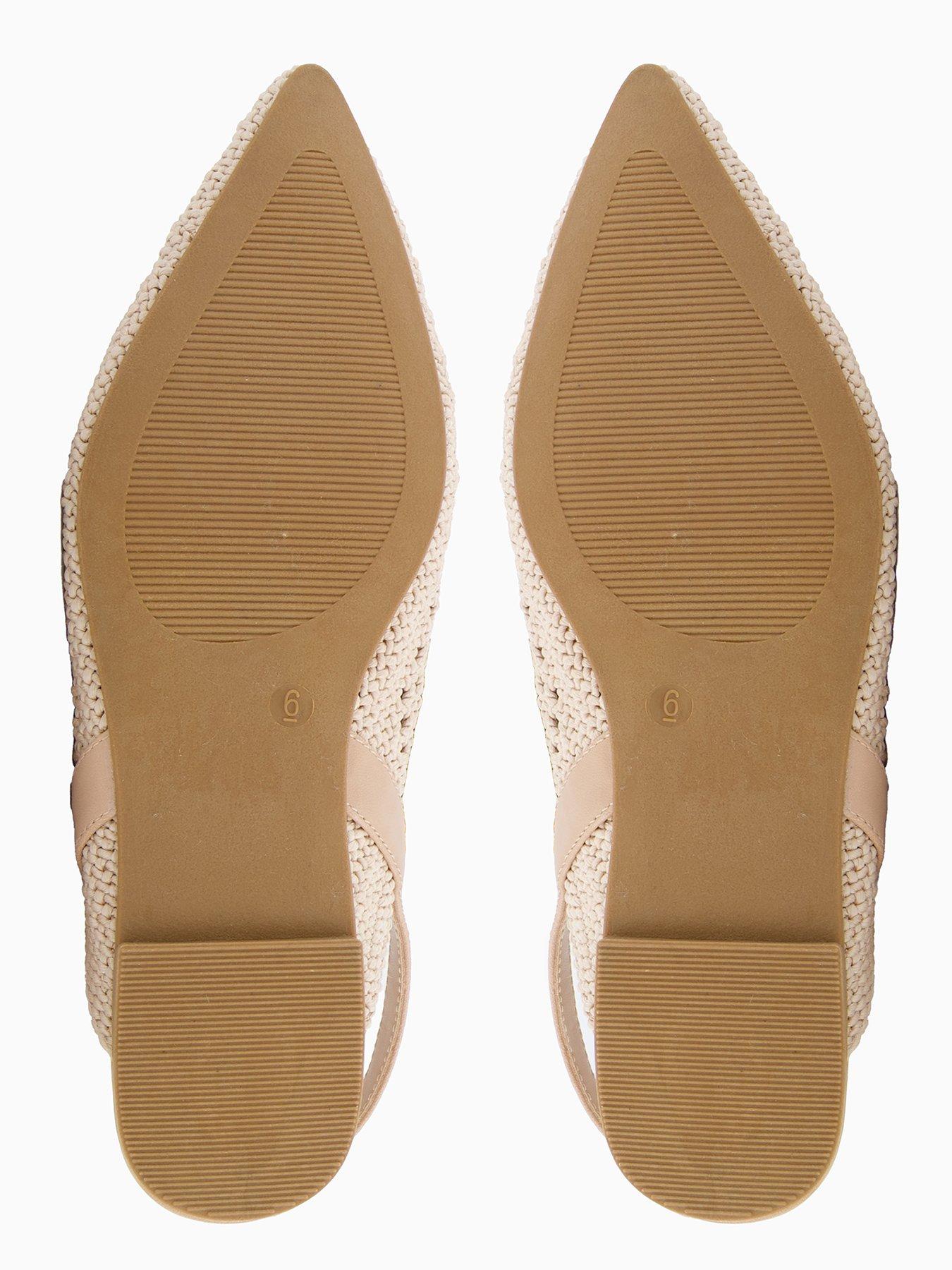  image of v-by-very-crochet-pointed-sling-back-ballerina-natural