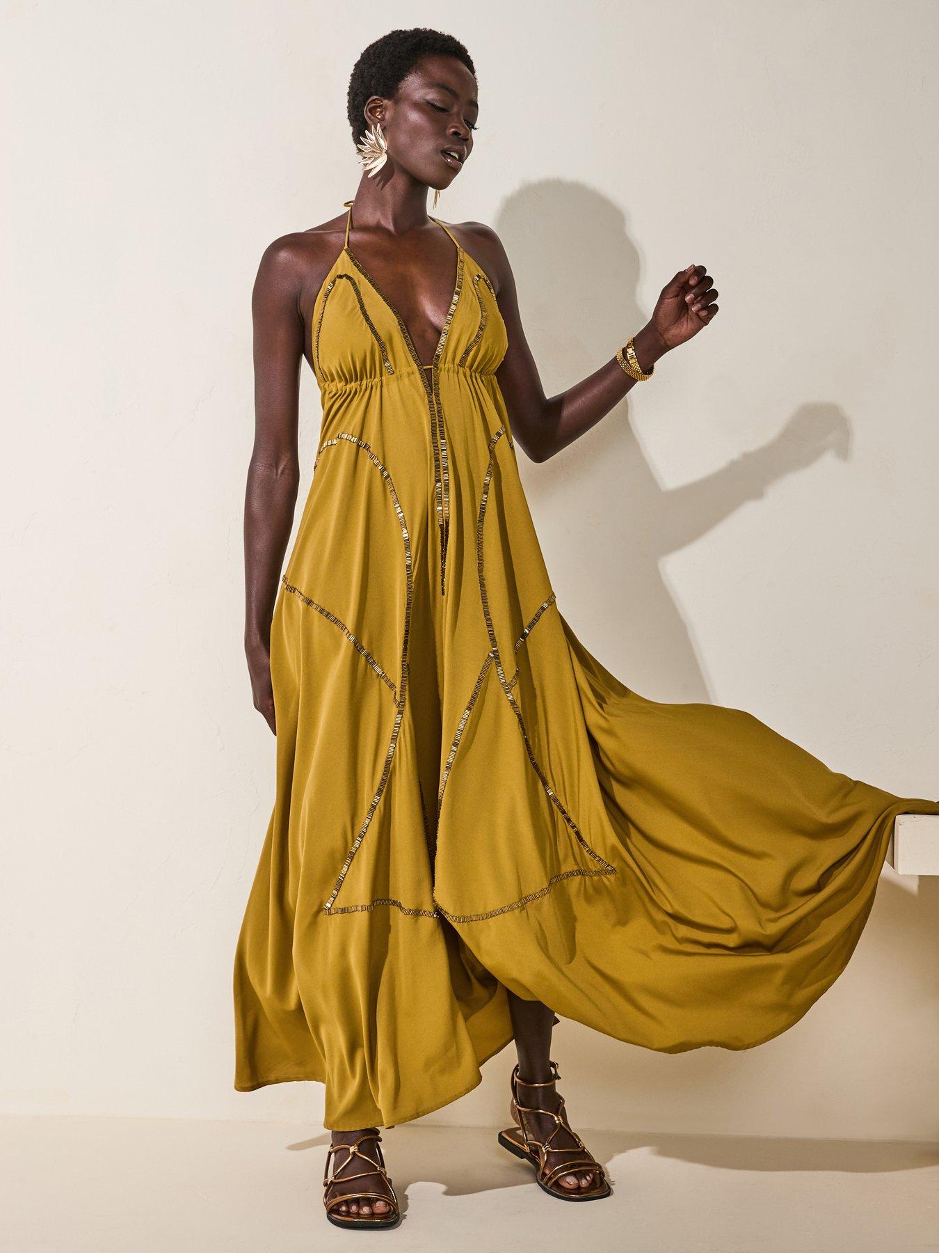 V by Very Embellished Maxi Dress - Olive