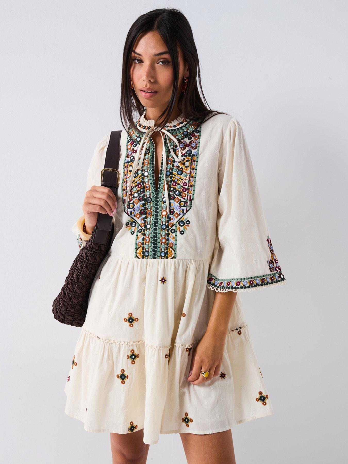 v-by-very-mirror-embellished-mini-dress-cream