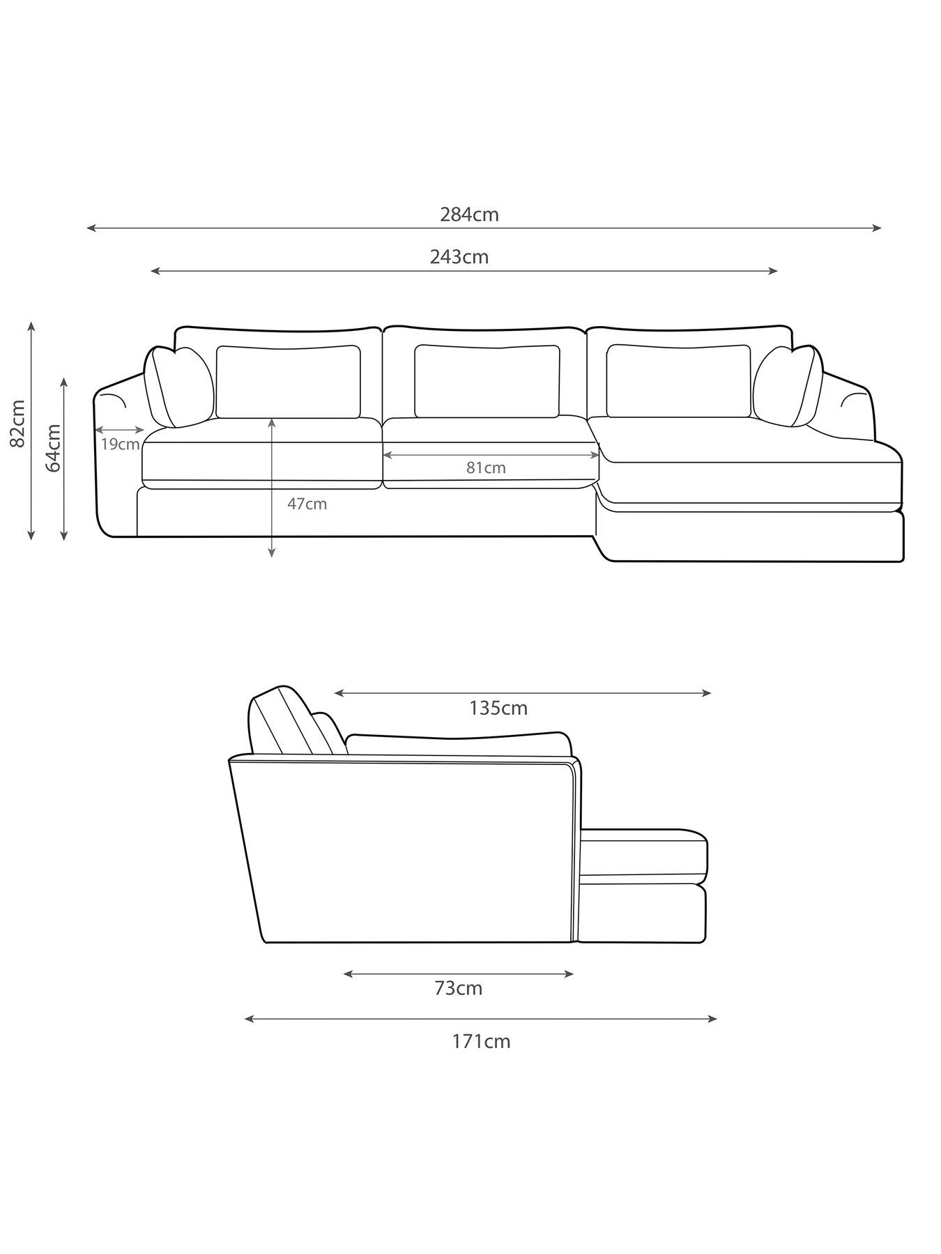 Image 7 of 7 of Very Home Monte Carlo Fabric Right Hand Corner Chaise Sofa&nbsp;- Made to order in the UK