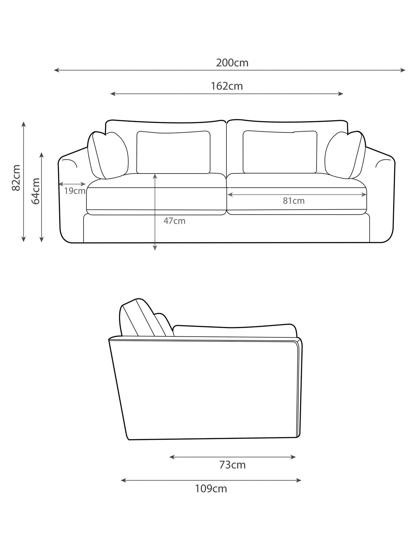 Image 7 of 7 of Very Home Monte Carlo 3 Seater Fabric Sofa&nbsp;- Made to order in the UK