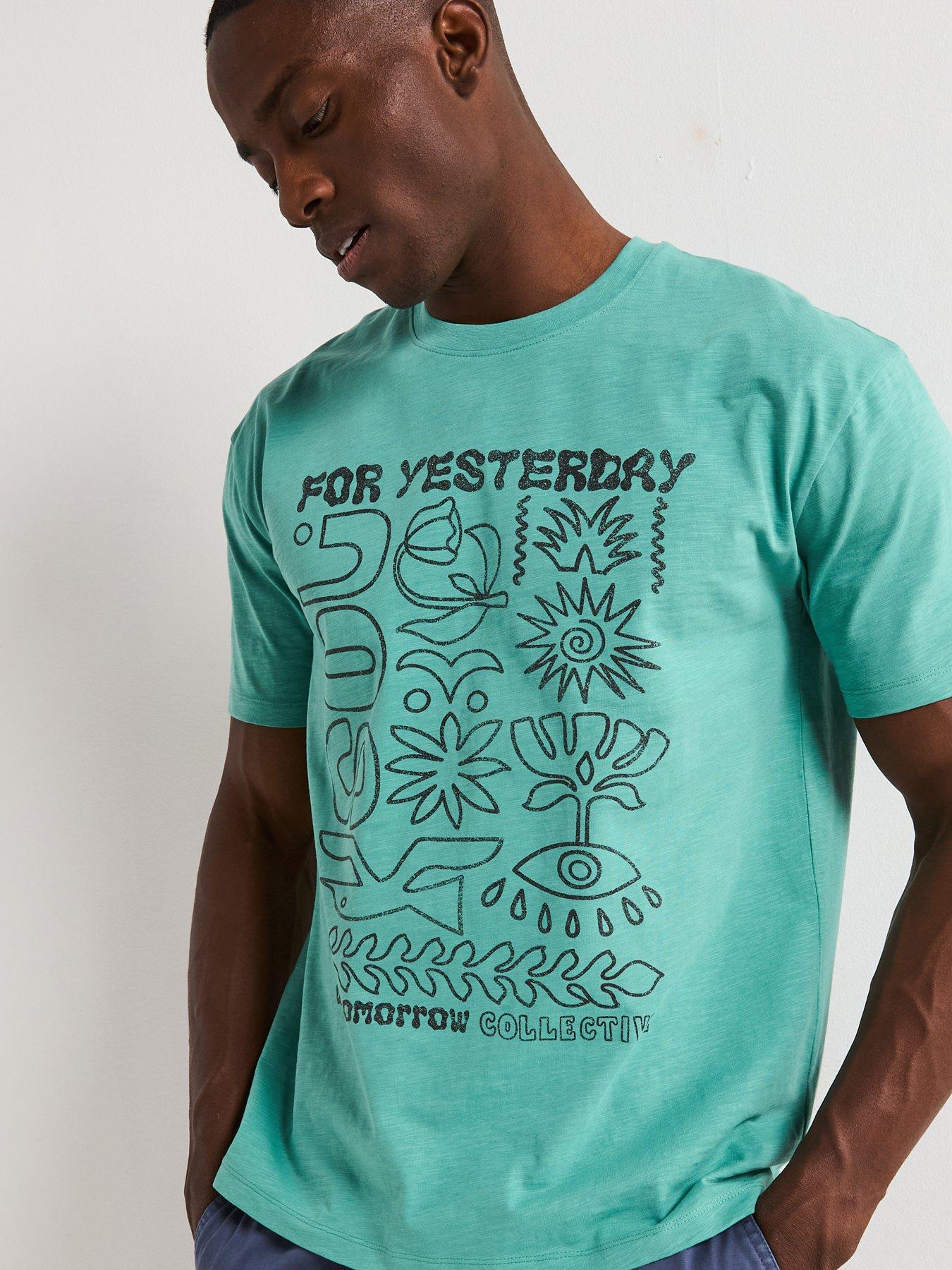 very-man-relaxed-fit-chest-print-t-shirt-green