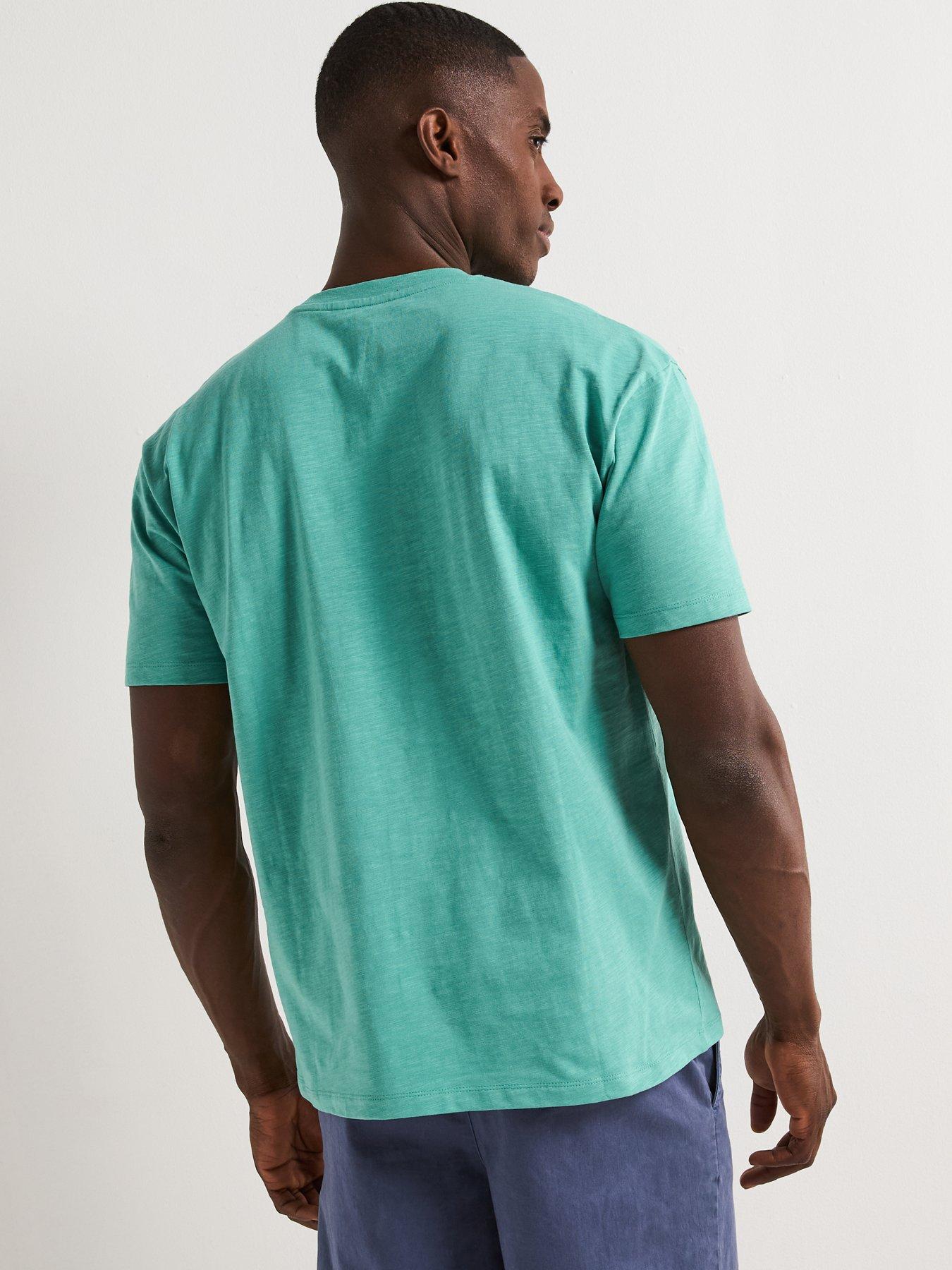stillFront image of very-man-relaxed-fit-chest-print-t-shirt-green