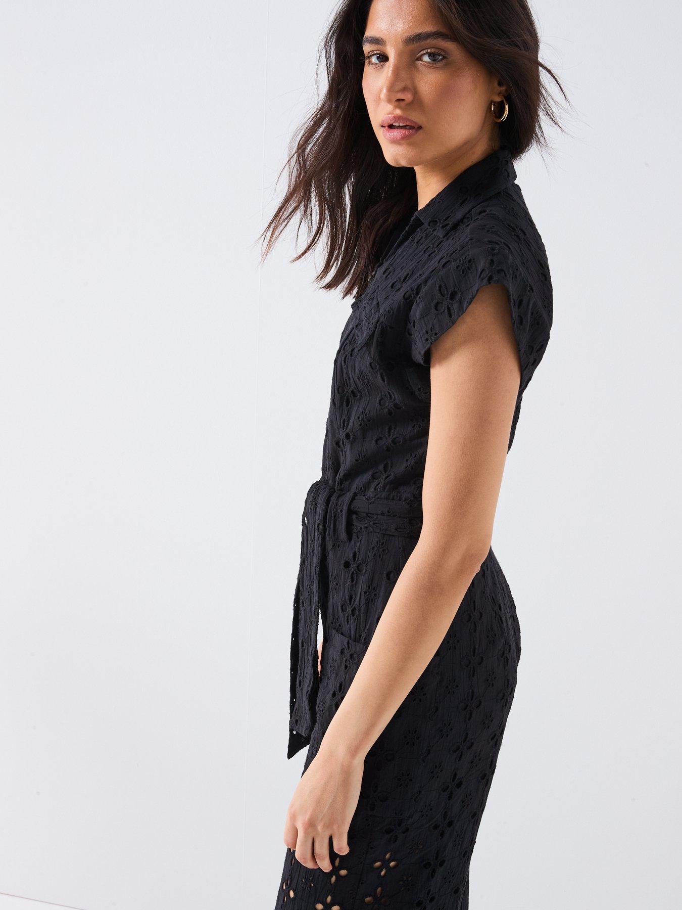 Image 6 of 6 of V by Very Broderie Utility Jumpsuit - Black