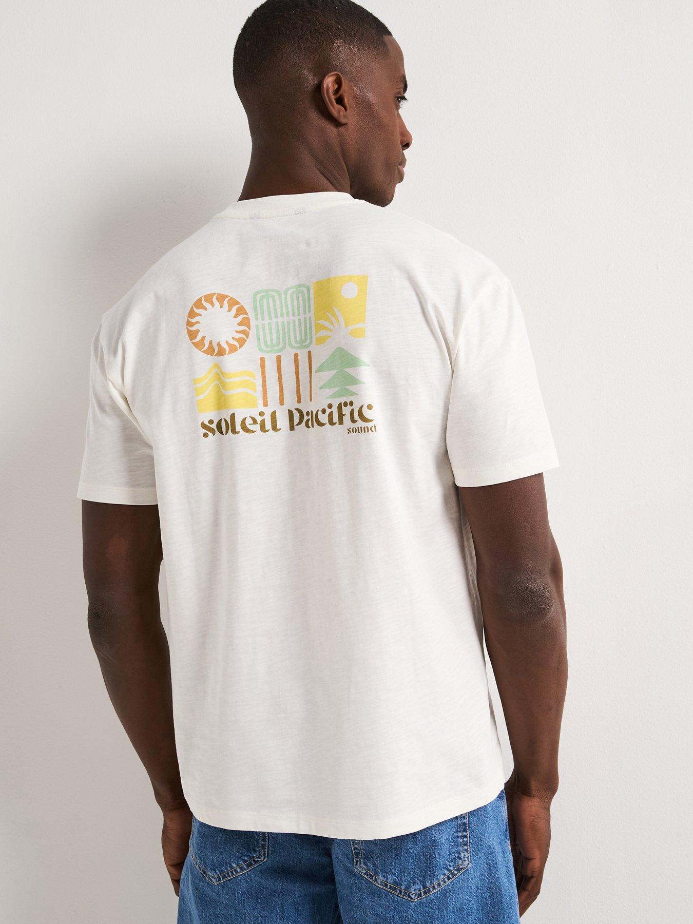 undefined Relaxed Fit Soleil Pacific Back Print T-Shirt - Ecru