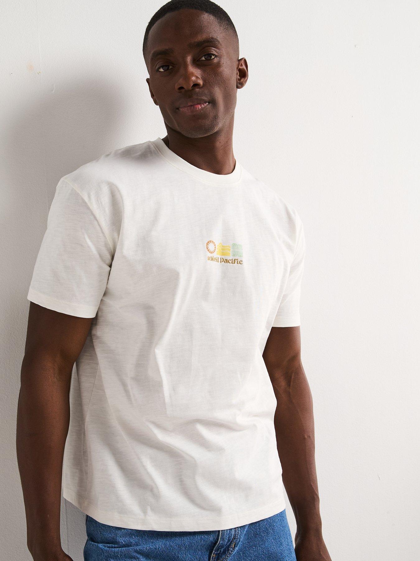 Image 2 of 6 of Very Man Relaxed Fit Soleil Pacific Back Print T-Shirt - Ecru